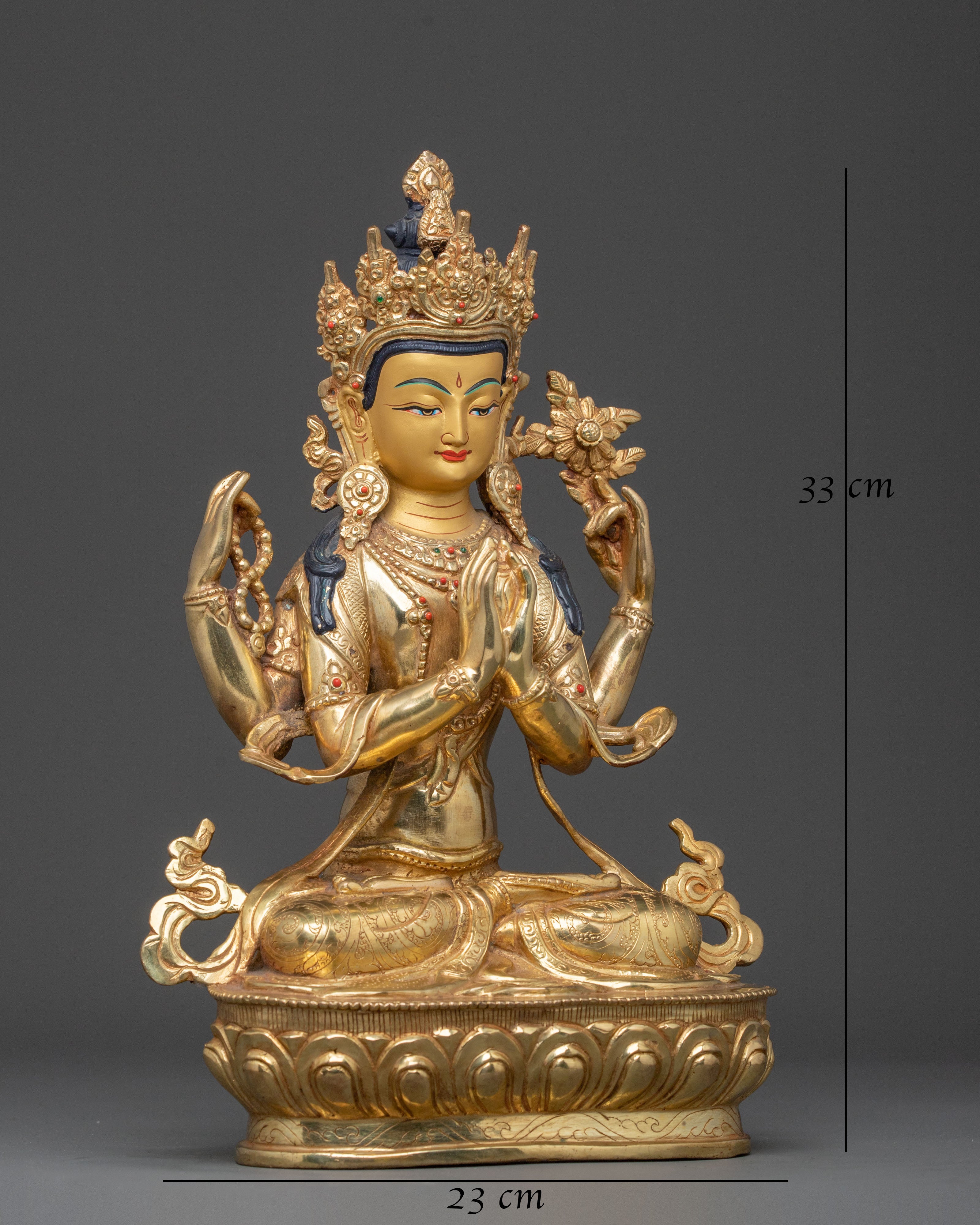 Handmade Chenrezig Statue: Compassion Bodhisattva
