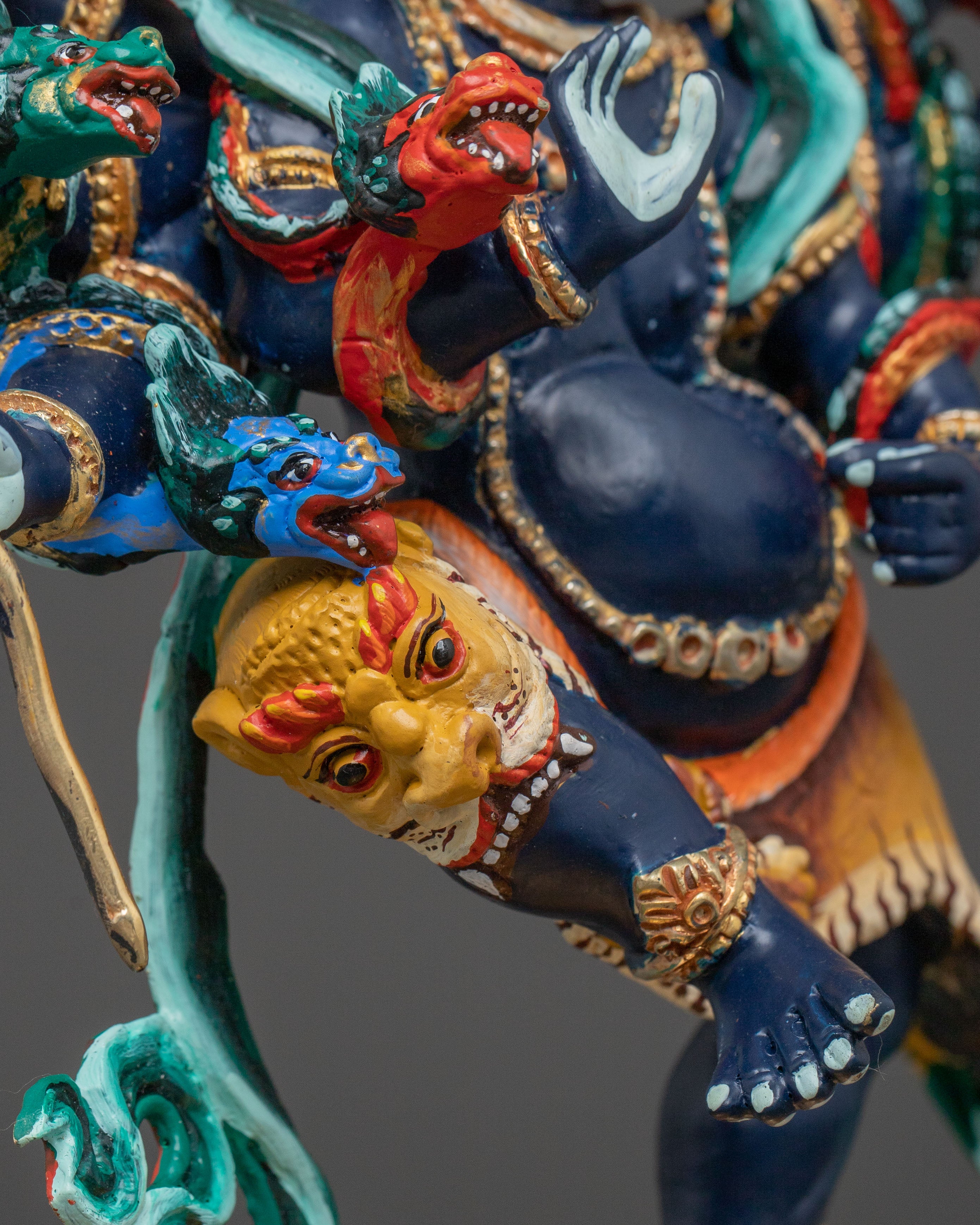 Uchusma Statue: Hand-Painted Copper Divinity