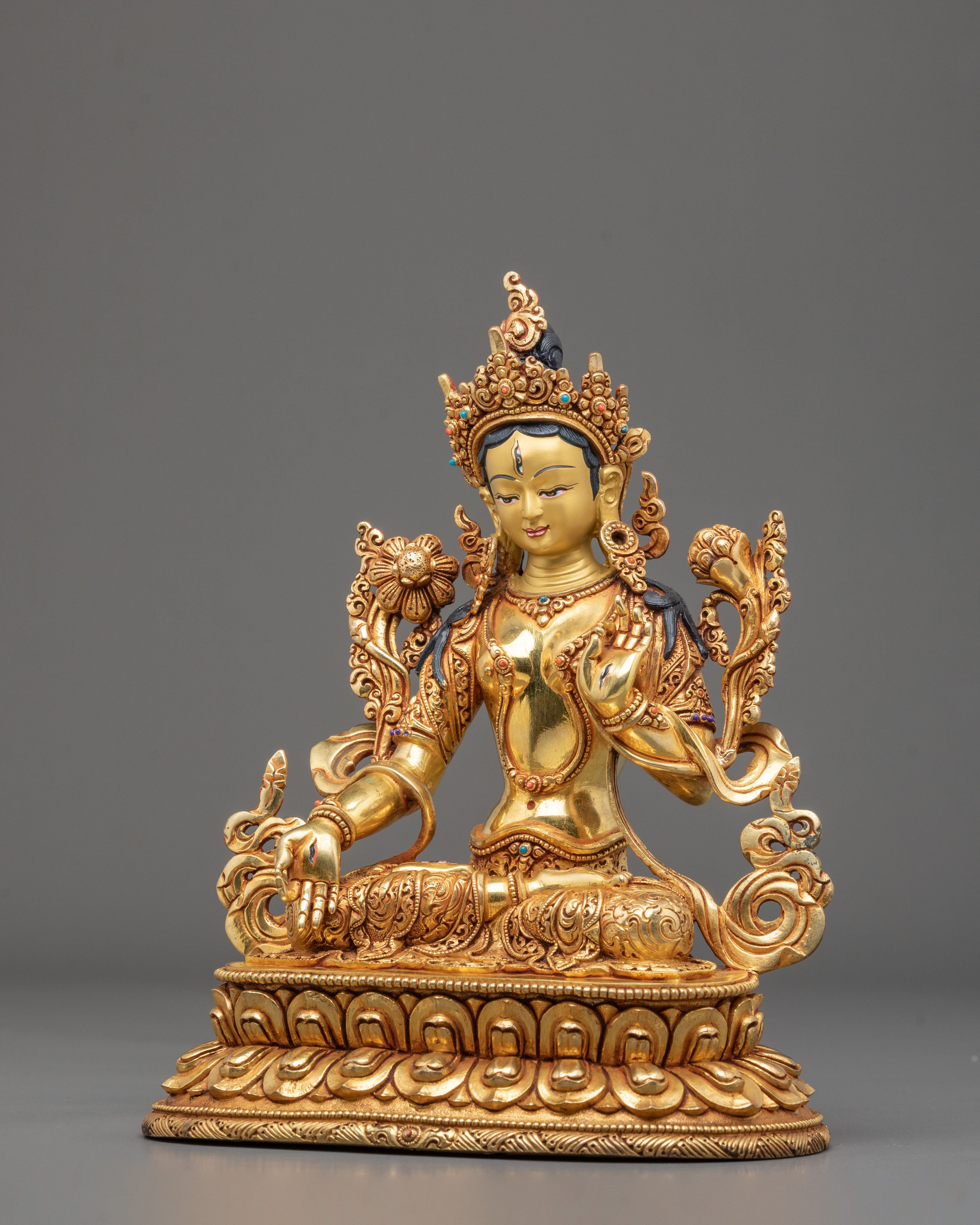 White Tara Tibetan Figurine | Buddhist Goddess