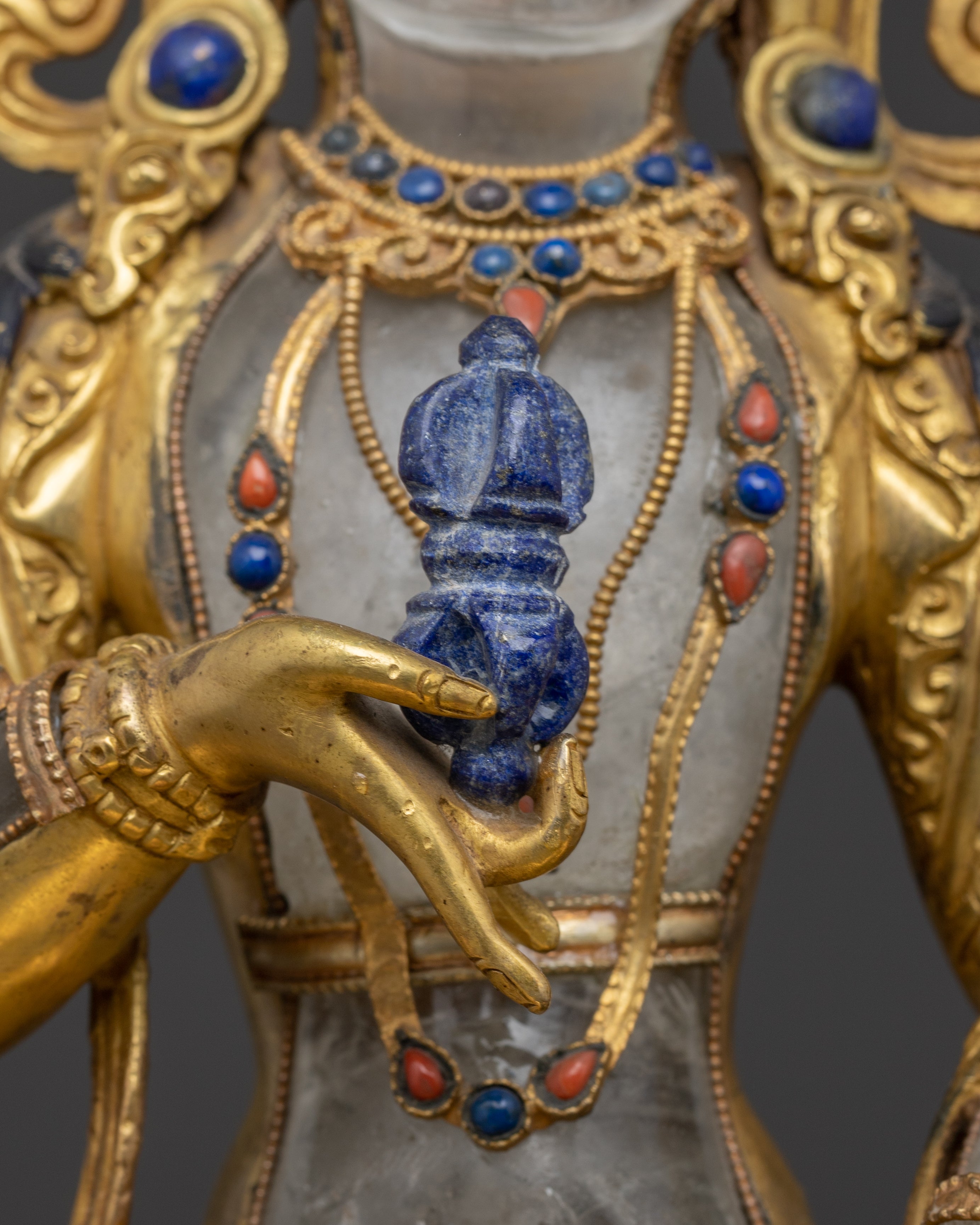 Handmade 24K Gold Glided Statue of Vajrasattva | Purification Deity