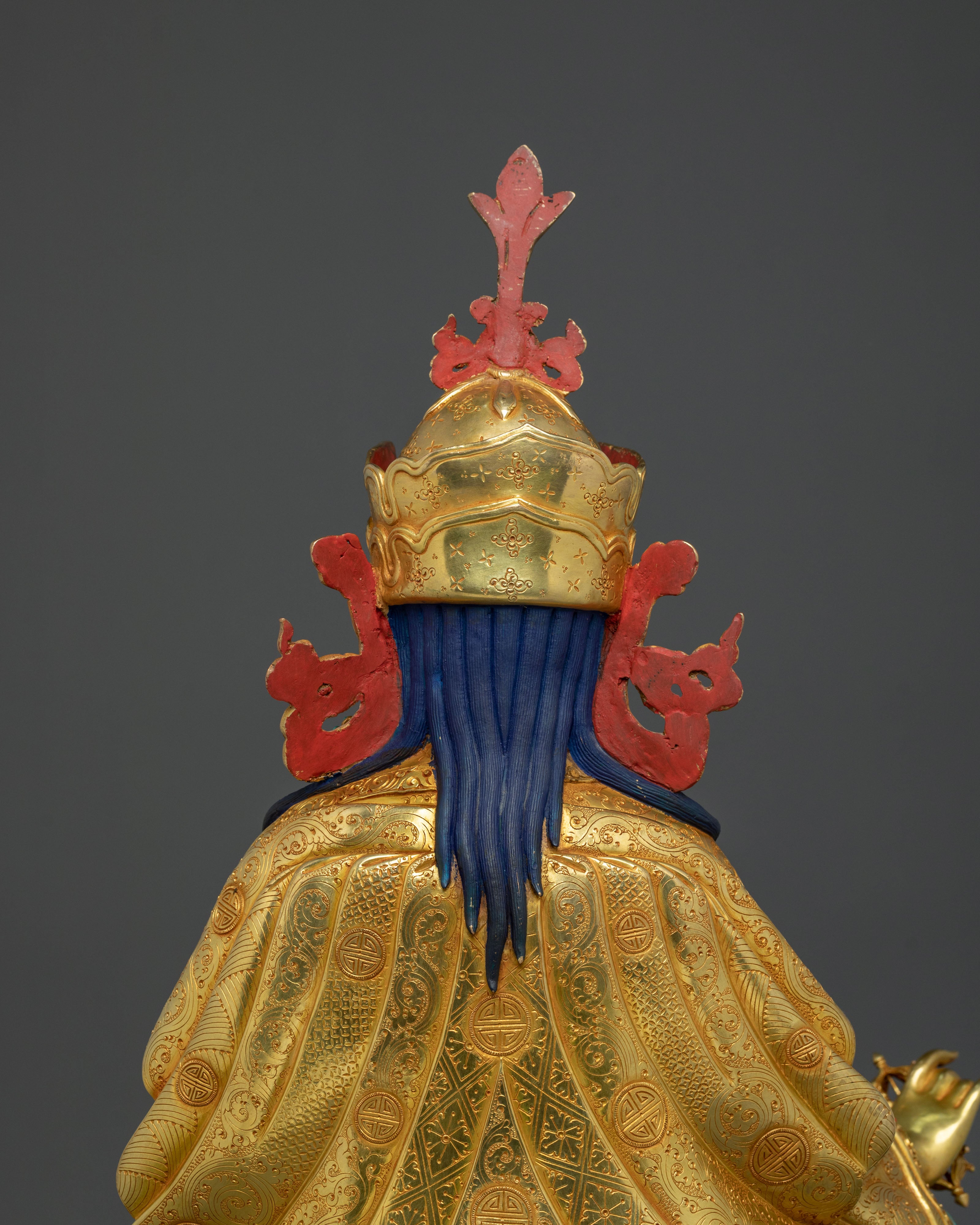 Padmasambhava Sculpture | 24K Gold Gilded Tibetan Guru