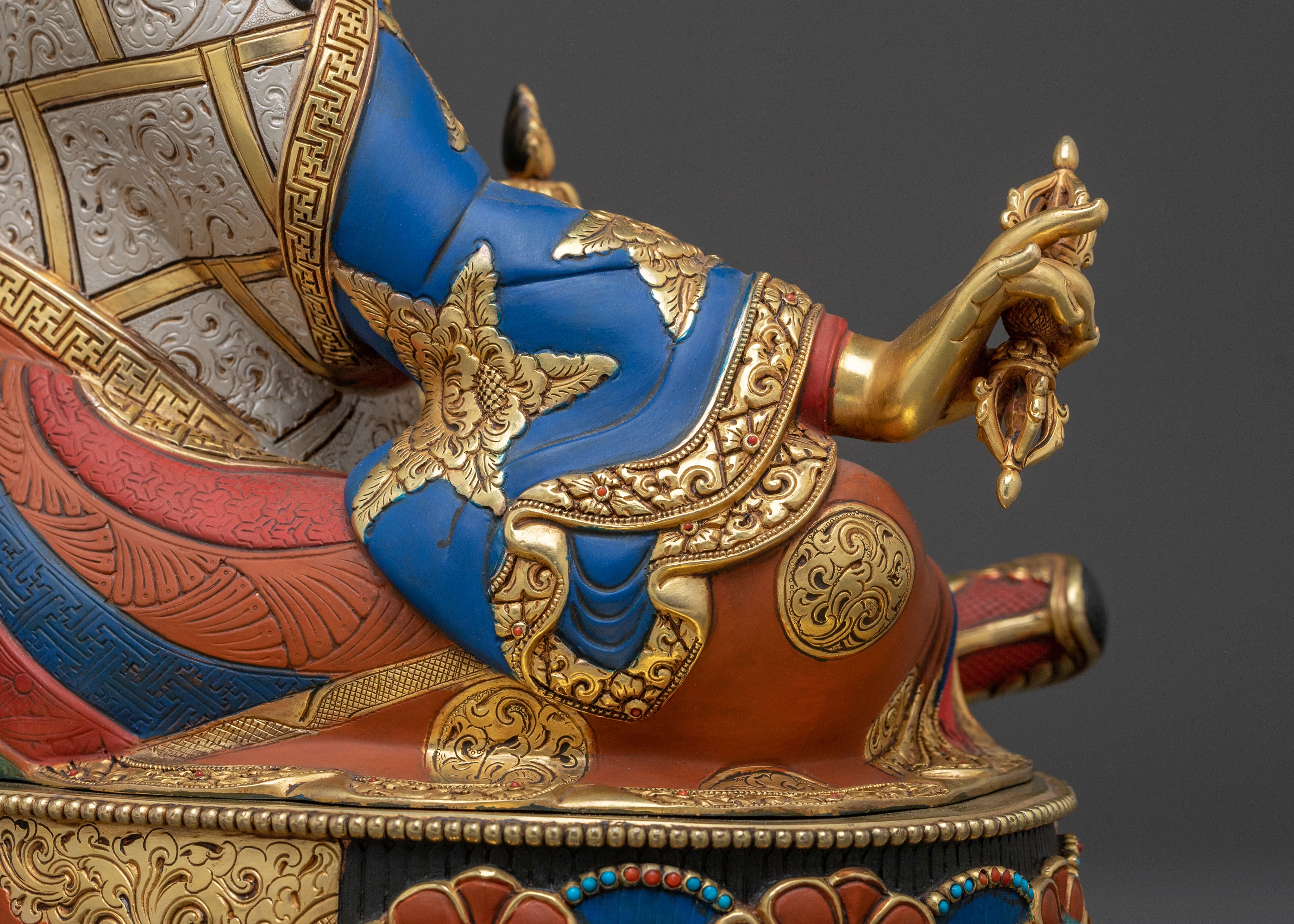Divine Guru Rinpoche: 24K Gold Gilded Statue