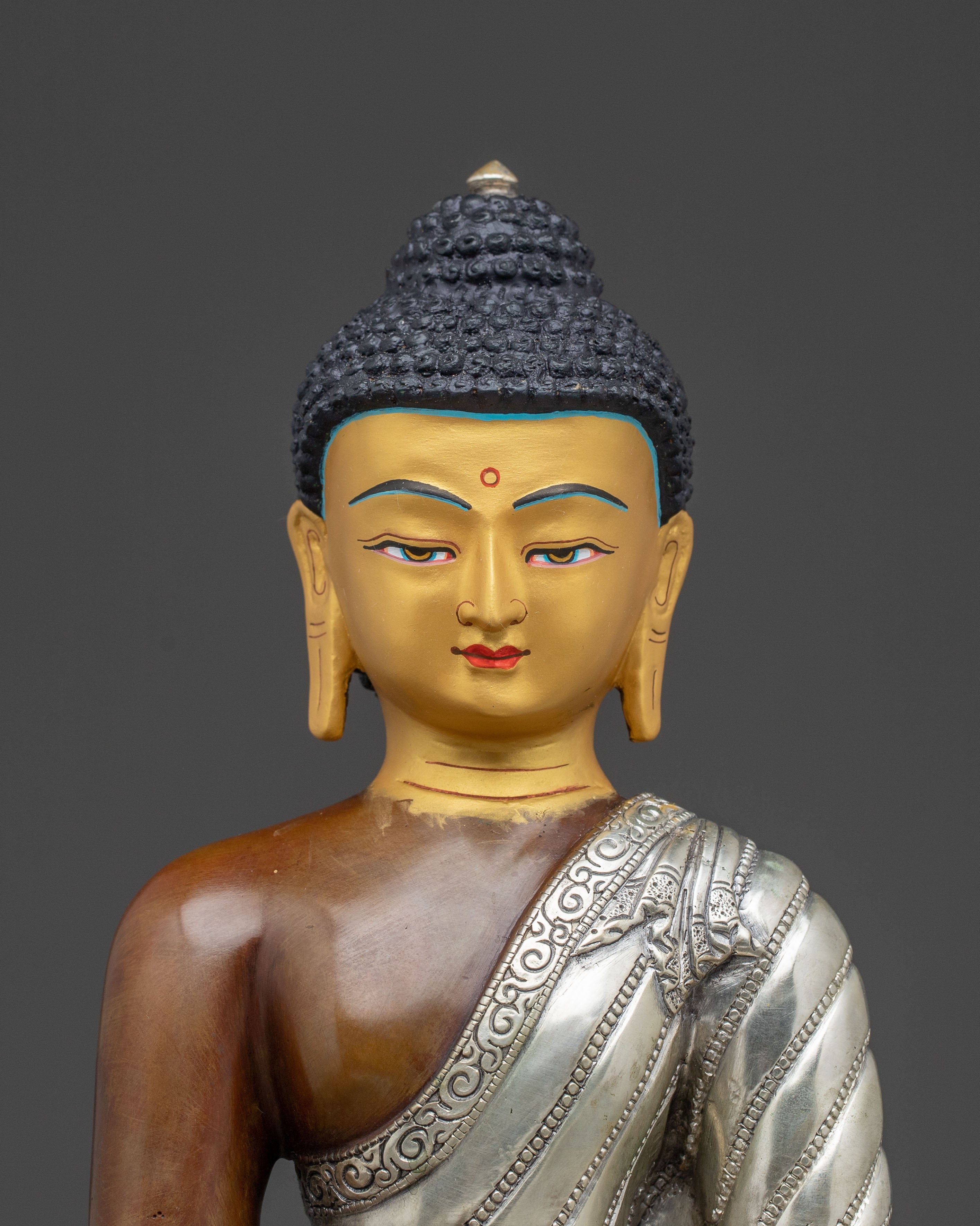 Medicine Buddha Statue – Oxidized Copper & 24K Gold
