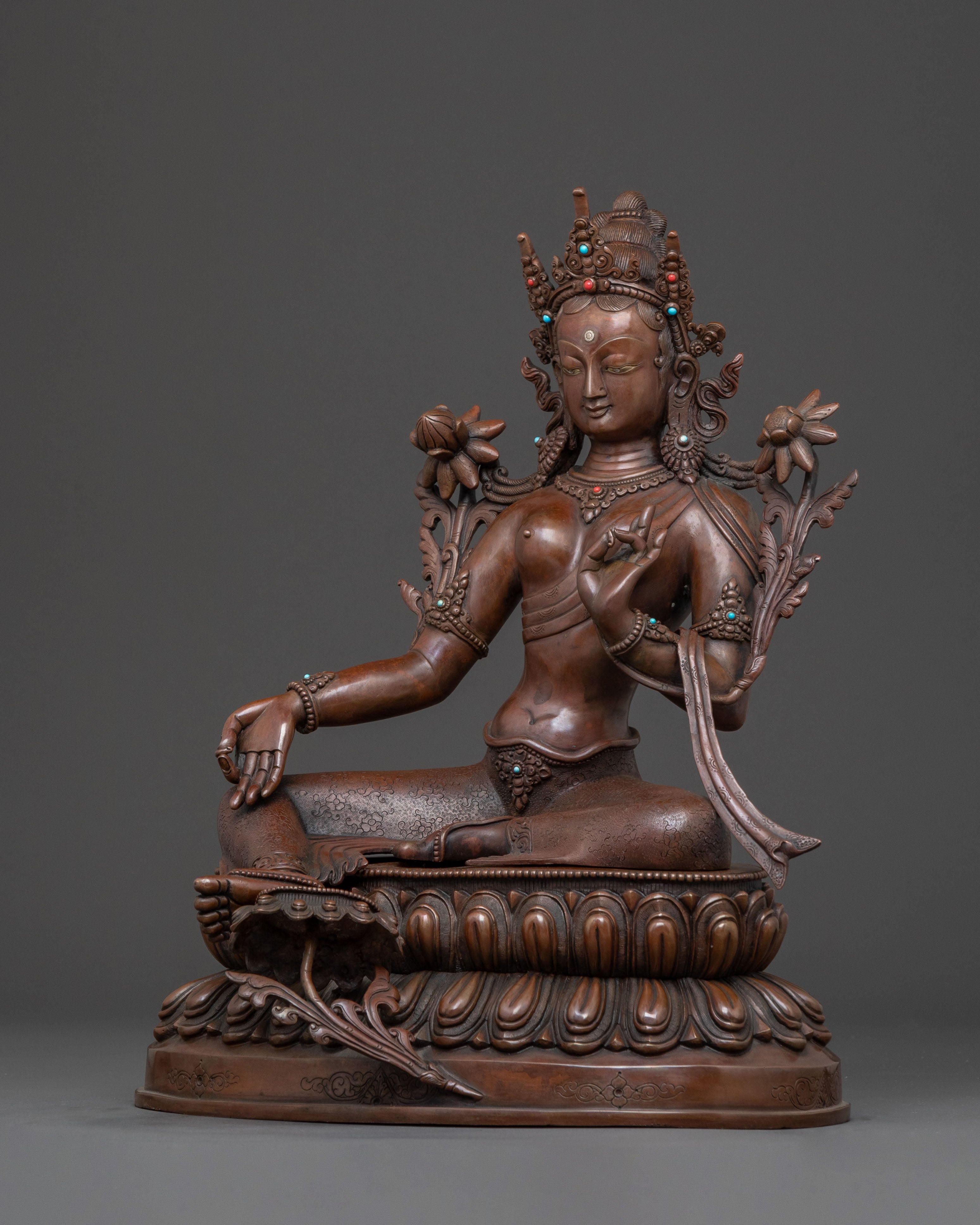 Green Tara Protection Statue | Meditation Decor