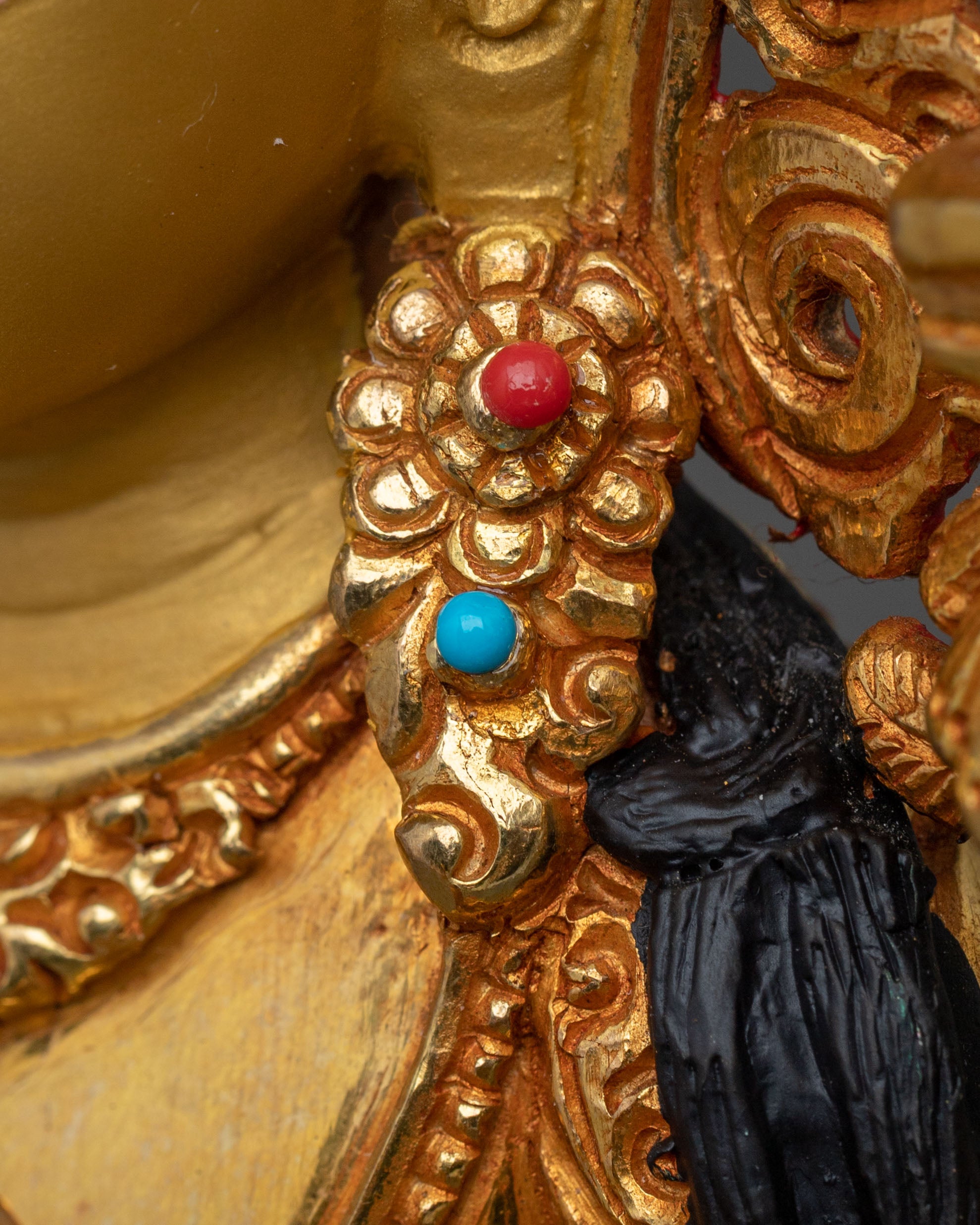 manjughoṣa sacred sculpture with 24K Gold Gilding