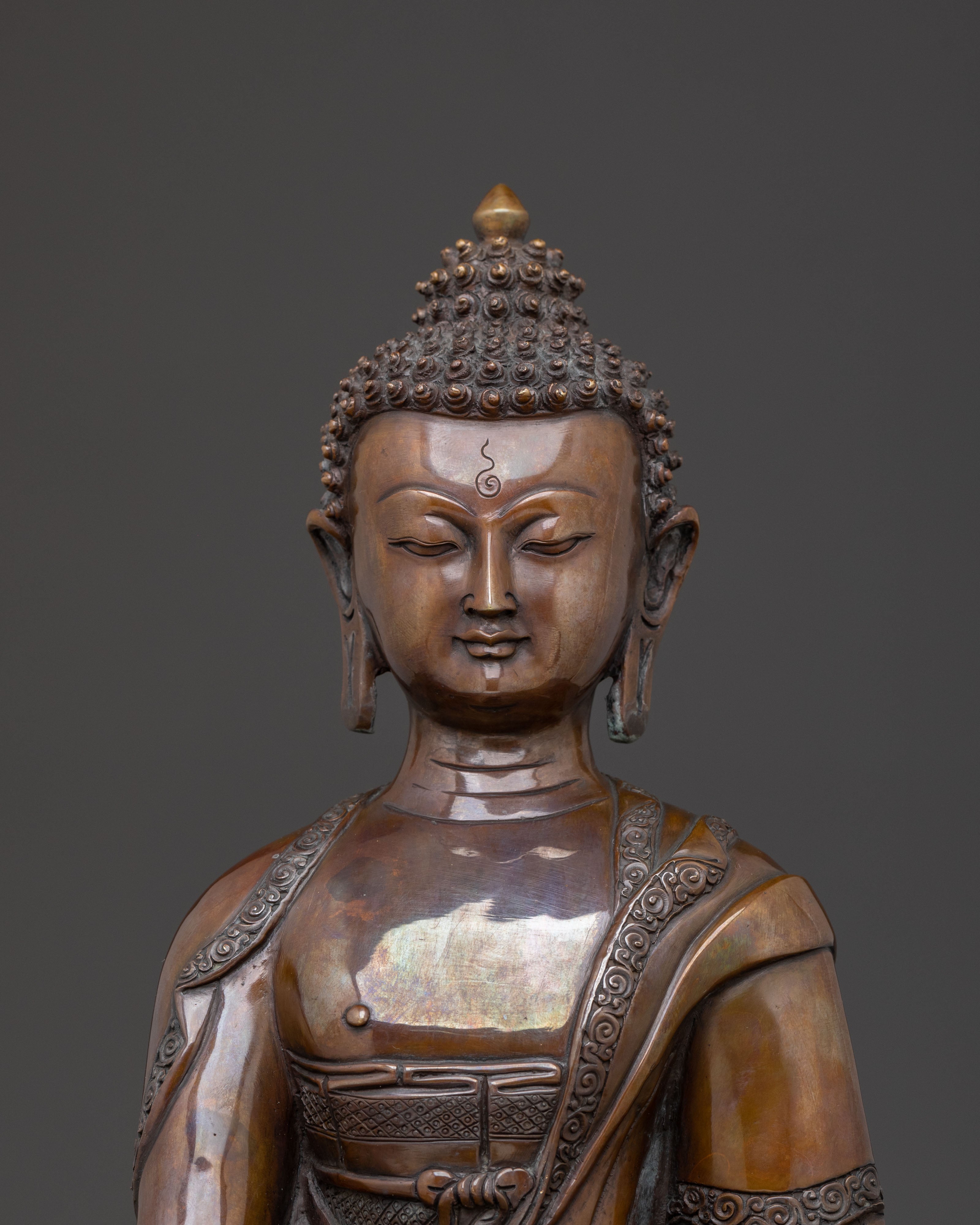 Shakyamuni Buddha Statue – Oxidized Copper Serenity
