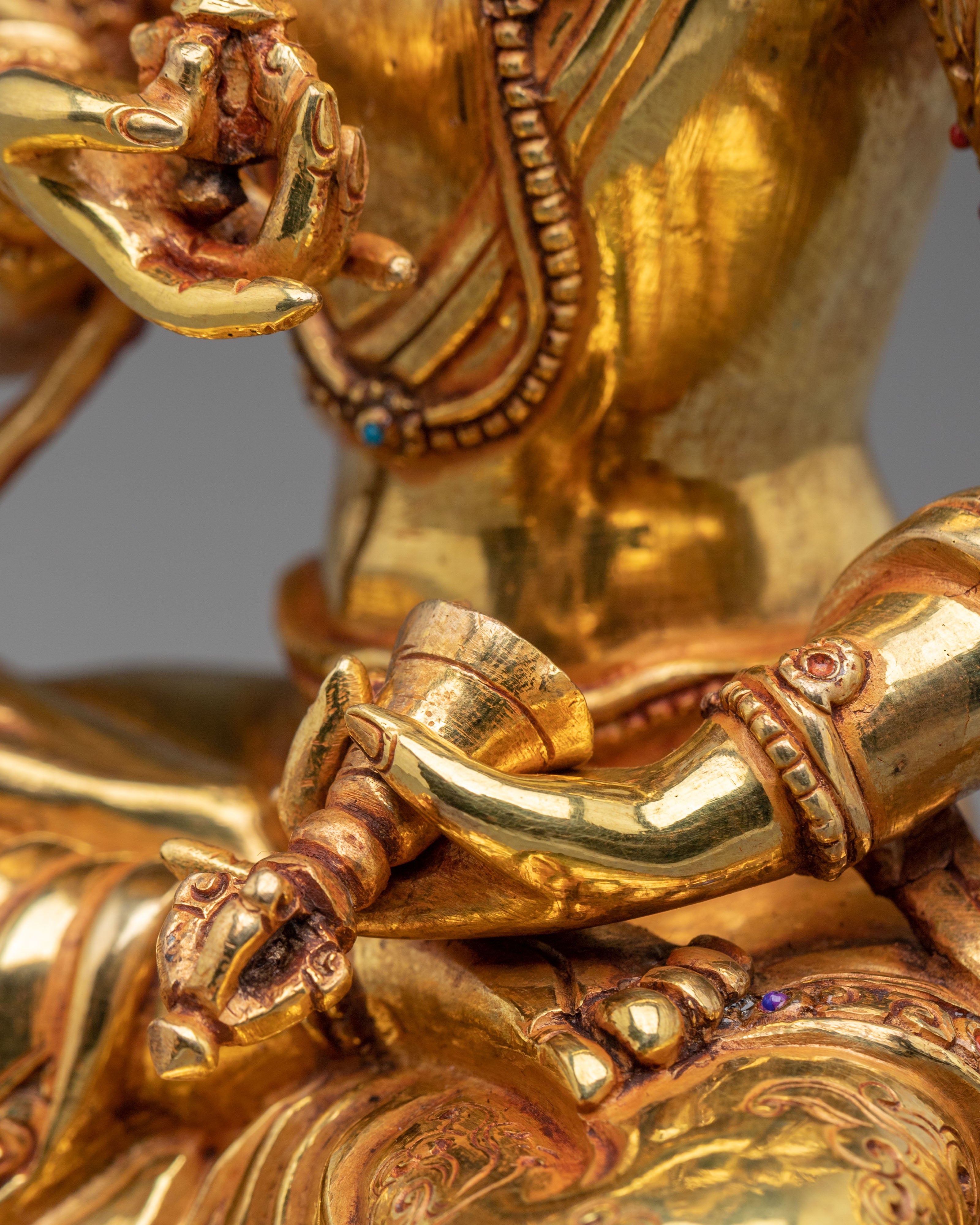 Vajrasattva 24K Gold Gilded Figurine | Handcrafted Sculpture