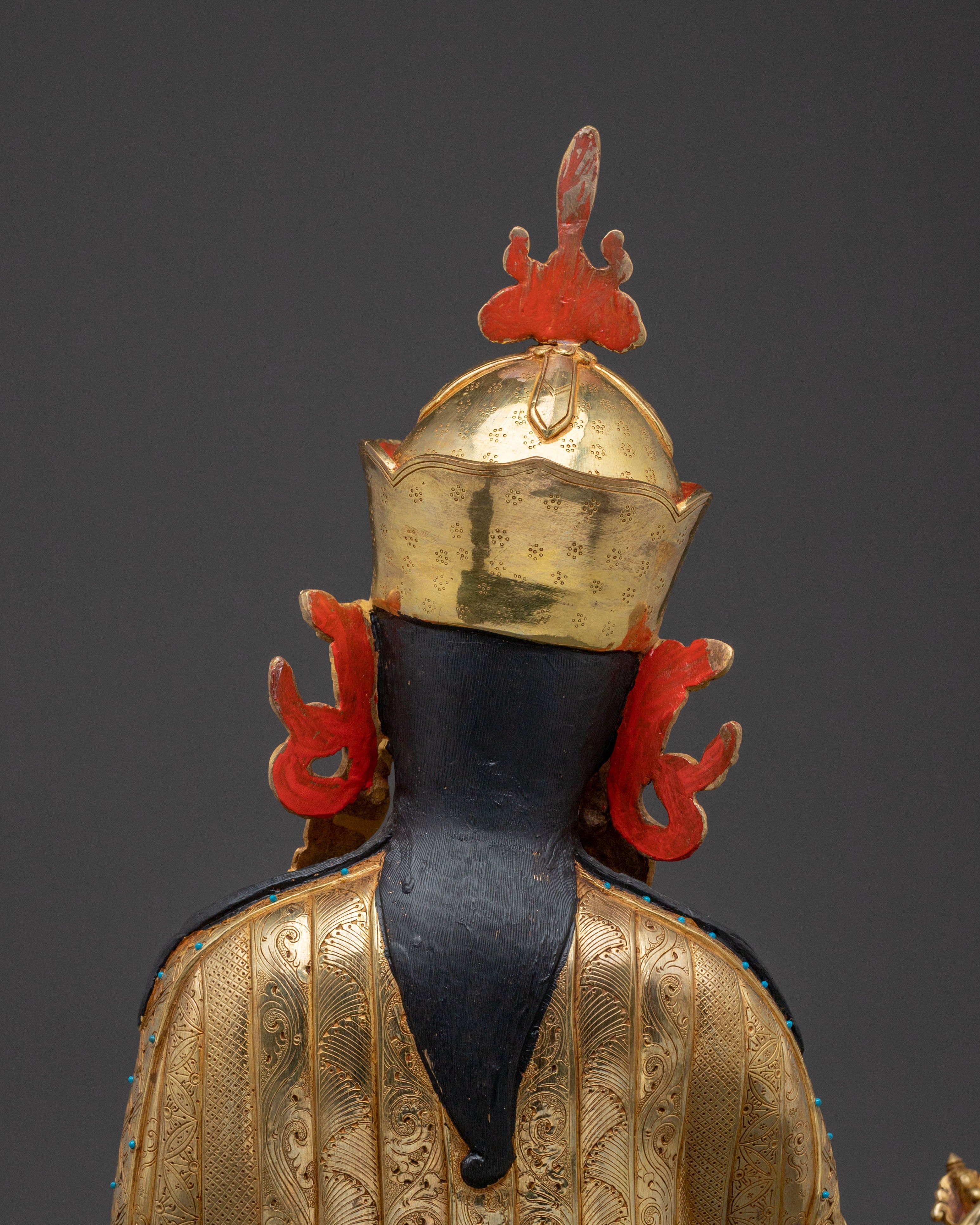 The Lotus Born Guru Rinpoche Spiritual Statue – 24K Gold Gilded Art