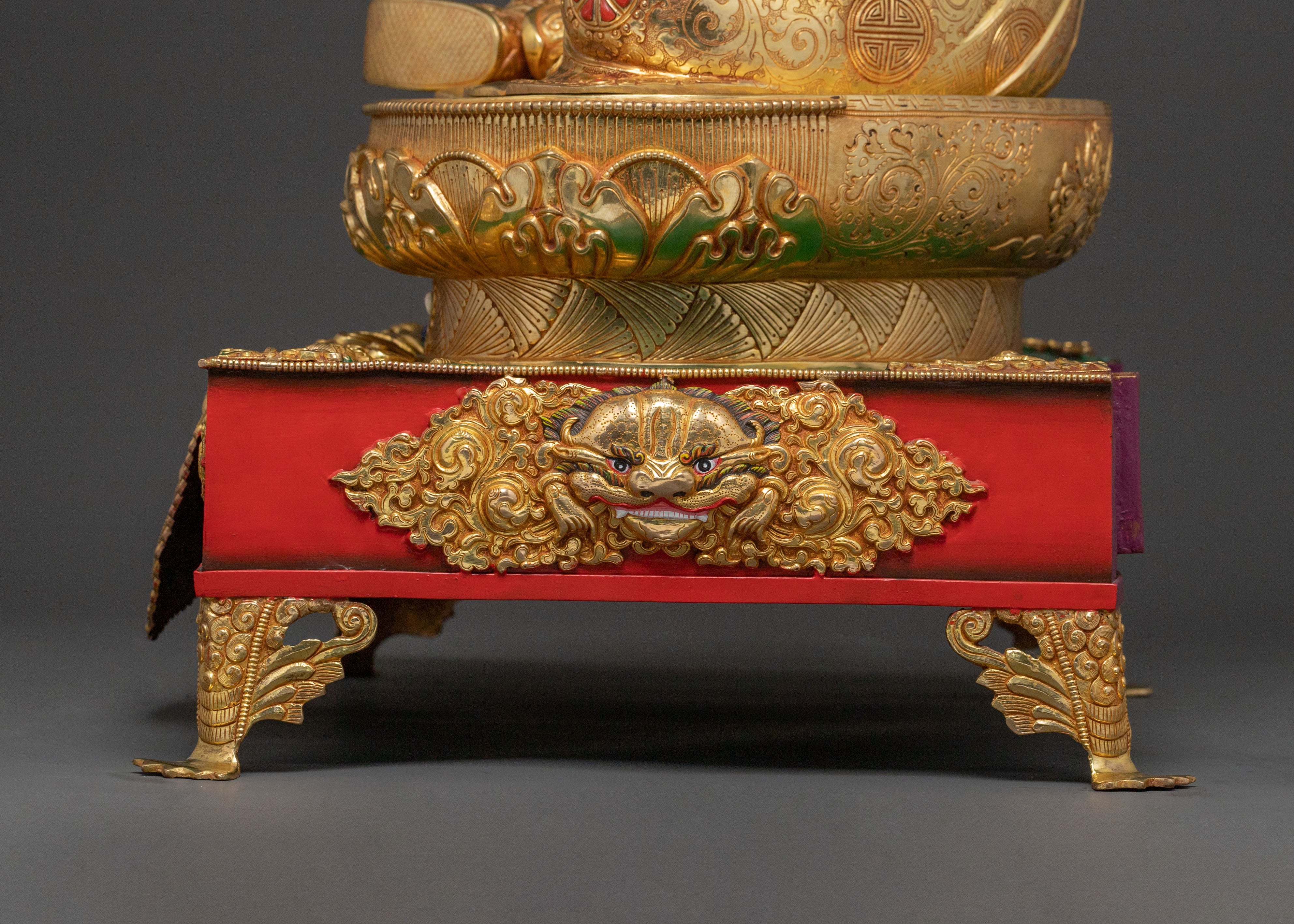 Guru Rinpoche Sacred Statue on Throne | Altar Decor Sculpture