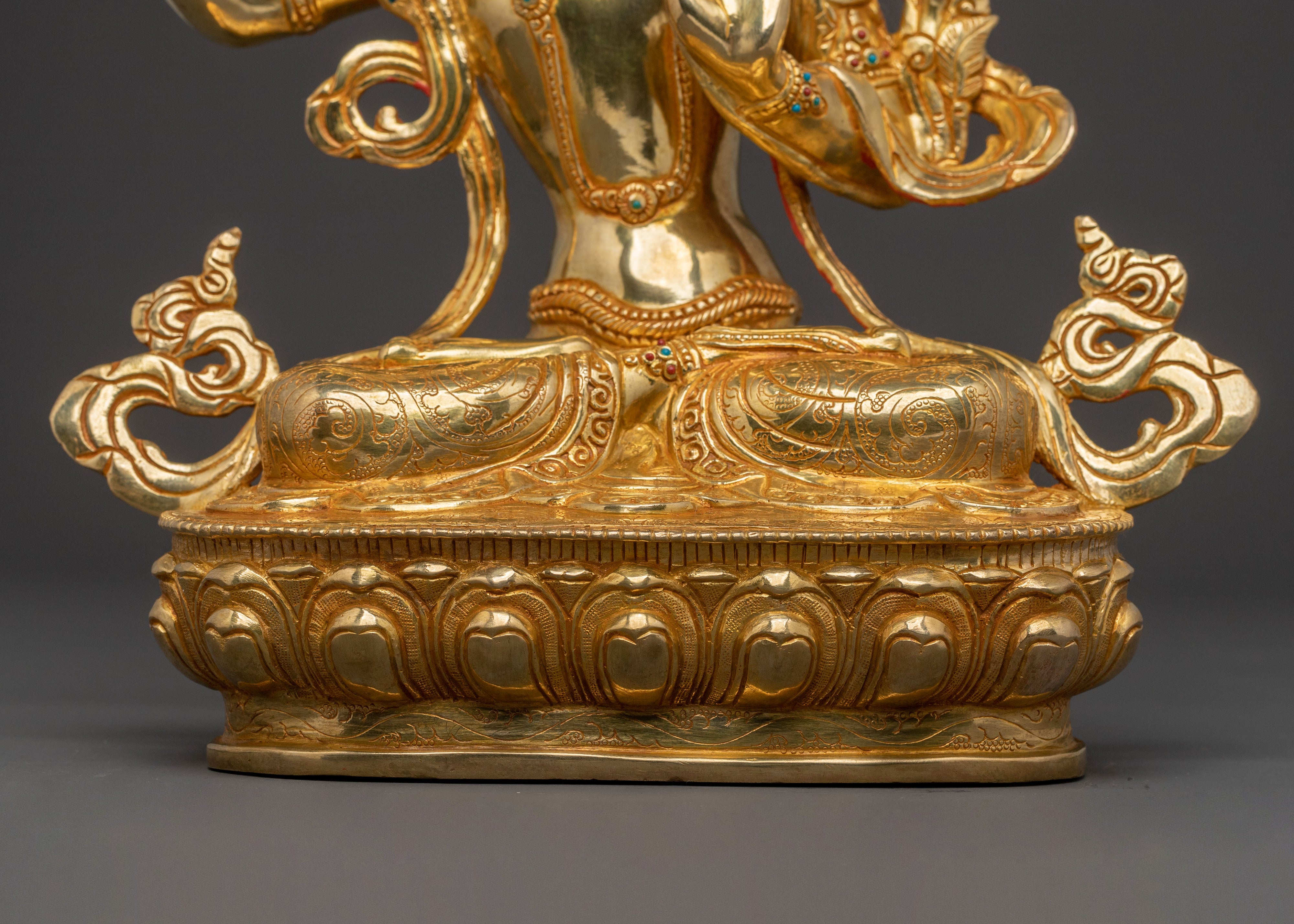 Manjushri Bodhisattva: 24K Gold Gilded Wisdom Statue