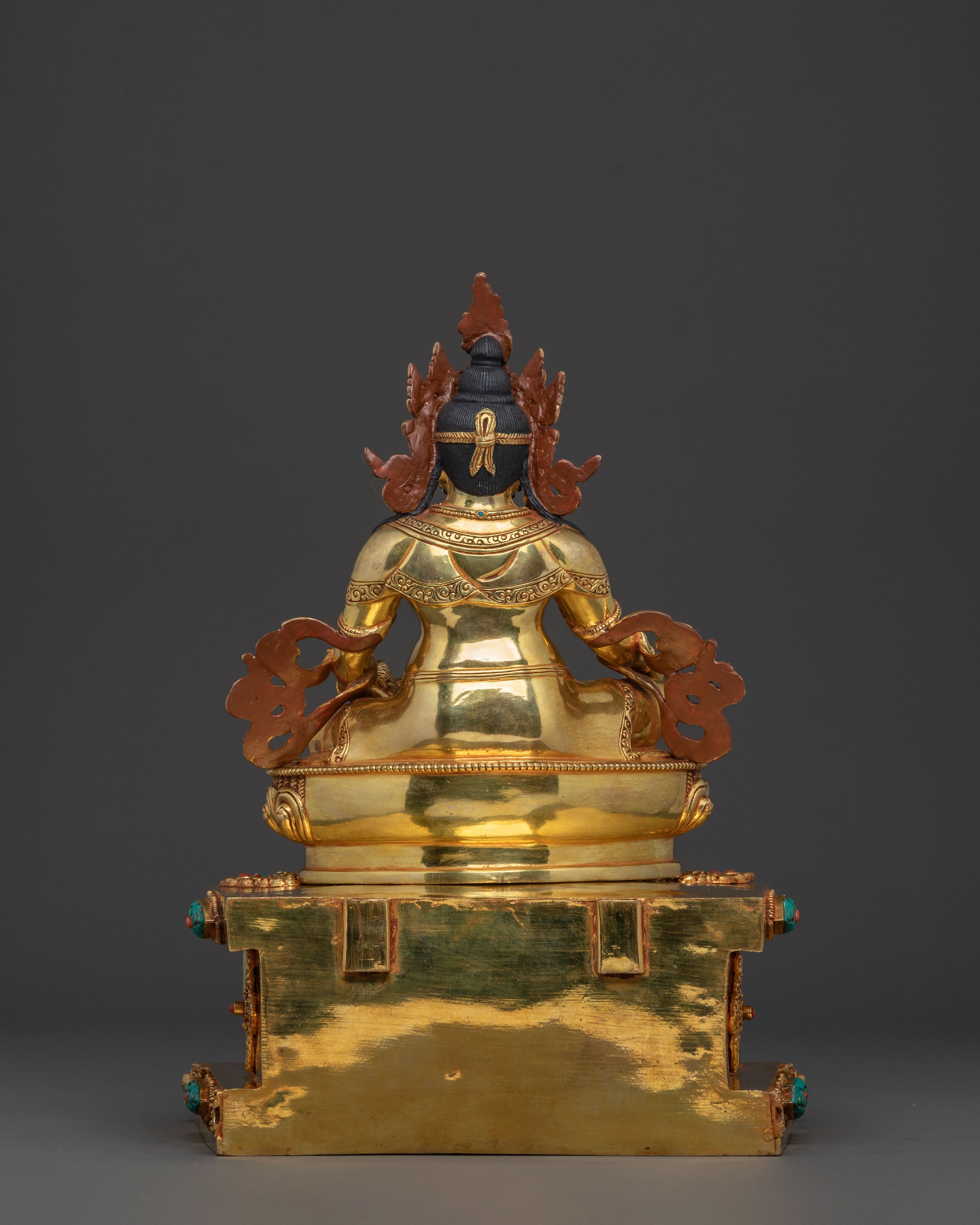 Dzambhala Ritual Statue on Throne | Wealth God