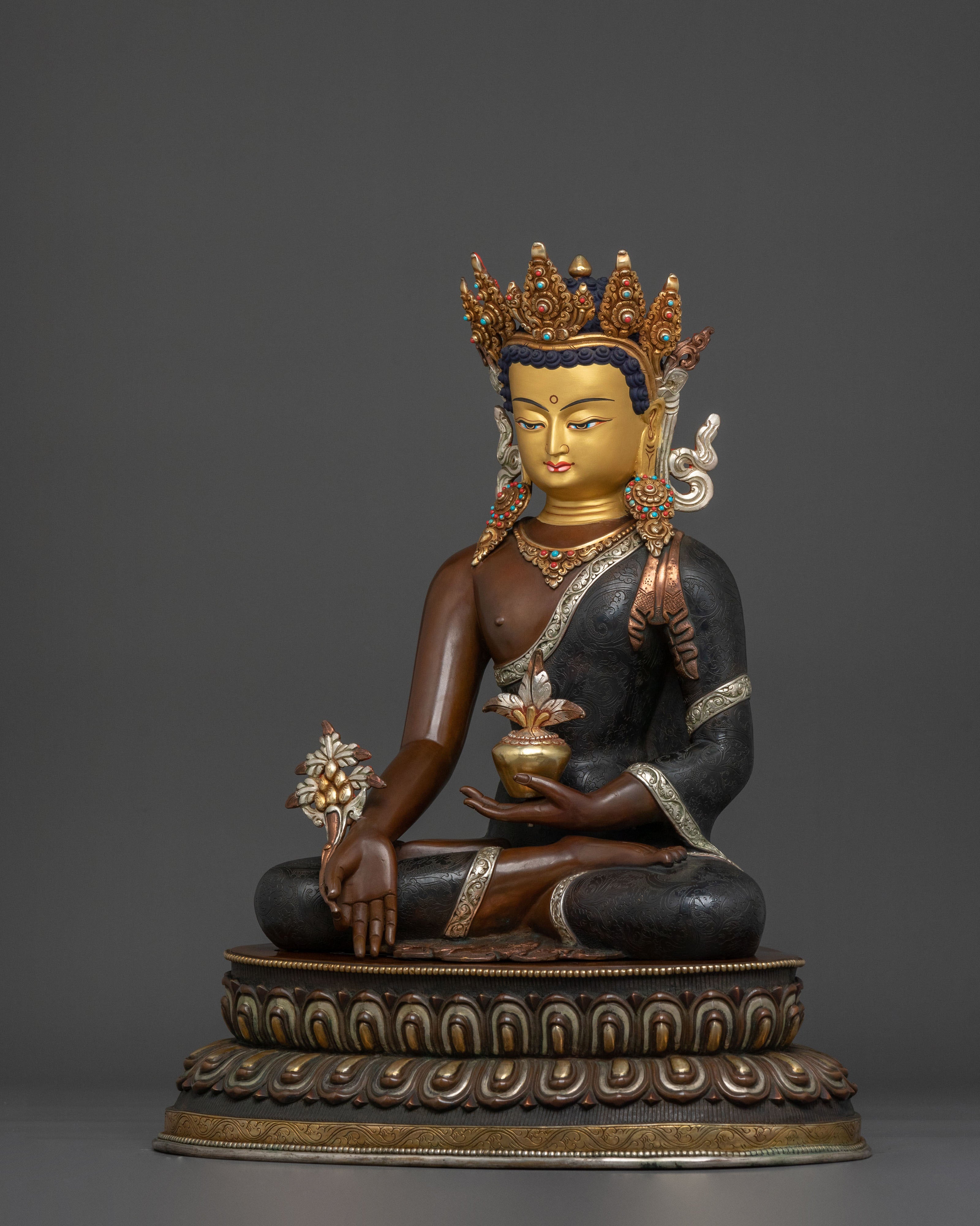 Bhaisajyaguru Statue for Altar | Tibetan Buddhist Himalayan Artwork