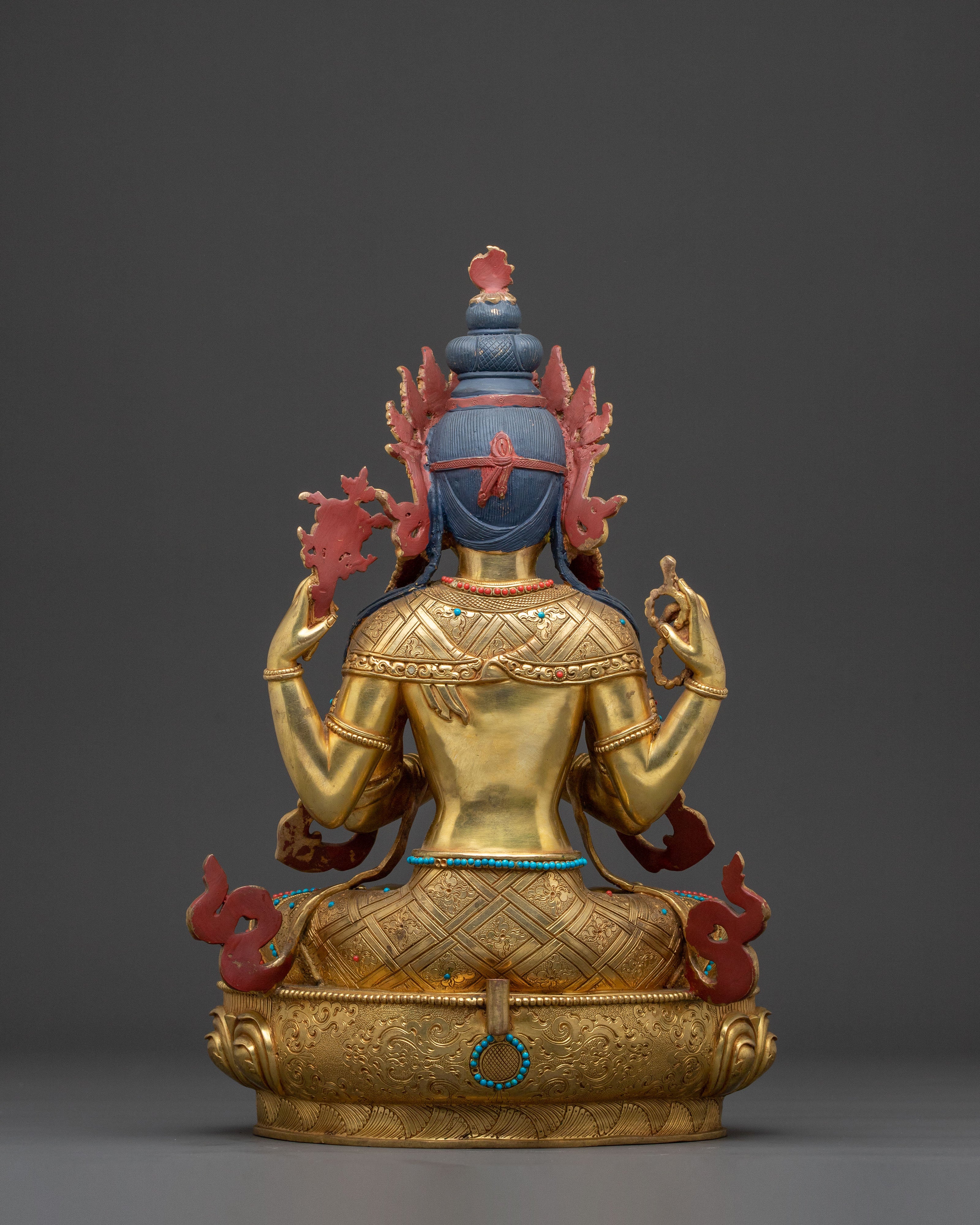 Compassionate Chenrezig Buddha Statue | Gold-Gilded Serenity