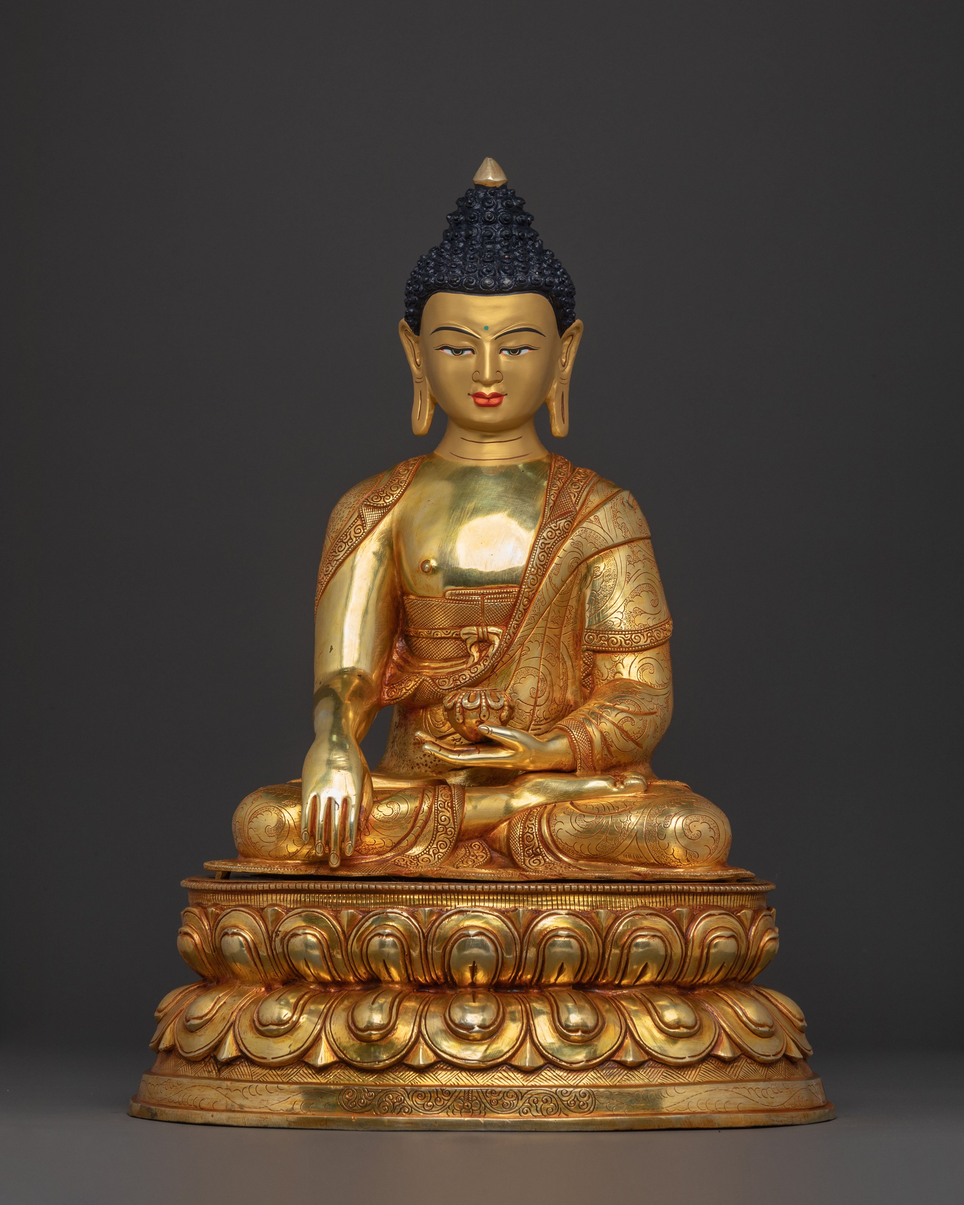 Shakyamuni Buddha Statue | 24K Gold Gilded