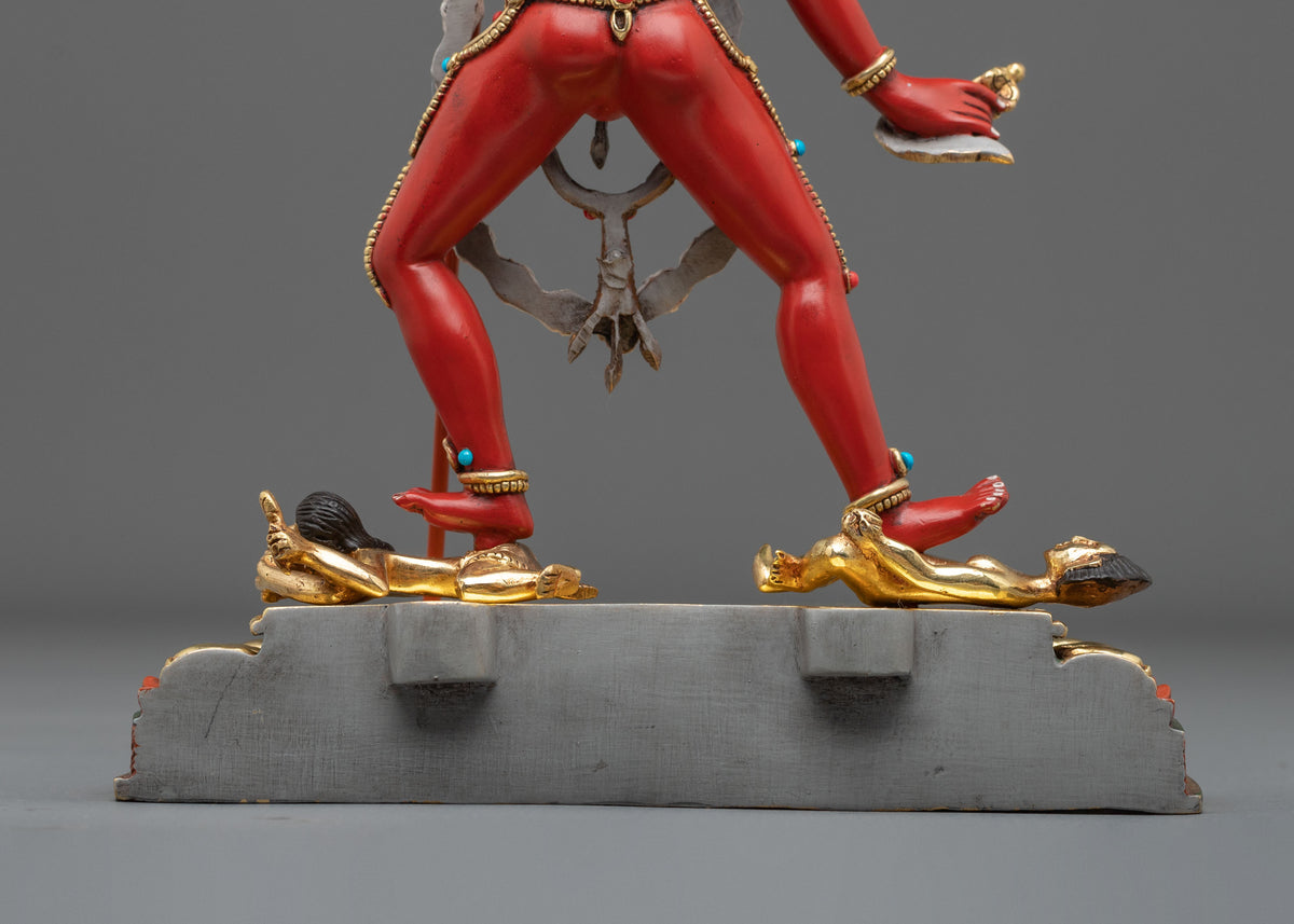 Copper Vajrayogini Statue with Gold and Acrylic Painting | Flame of Wisdom