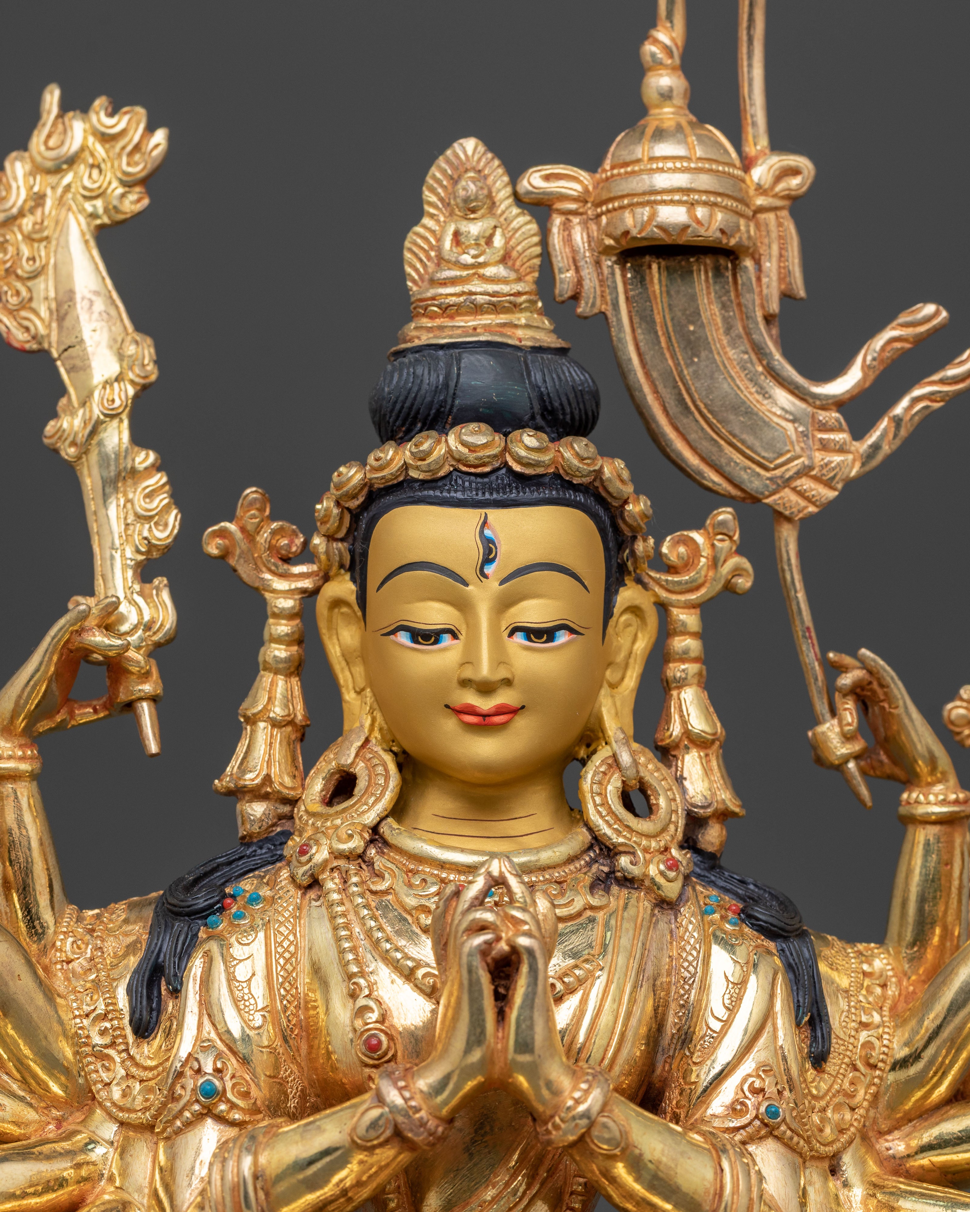 Chundi Spiritual Figure: 24K Gold Gilded Serenity