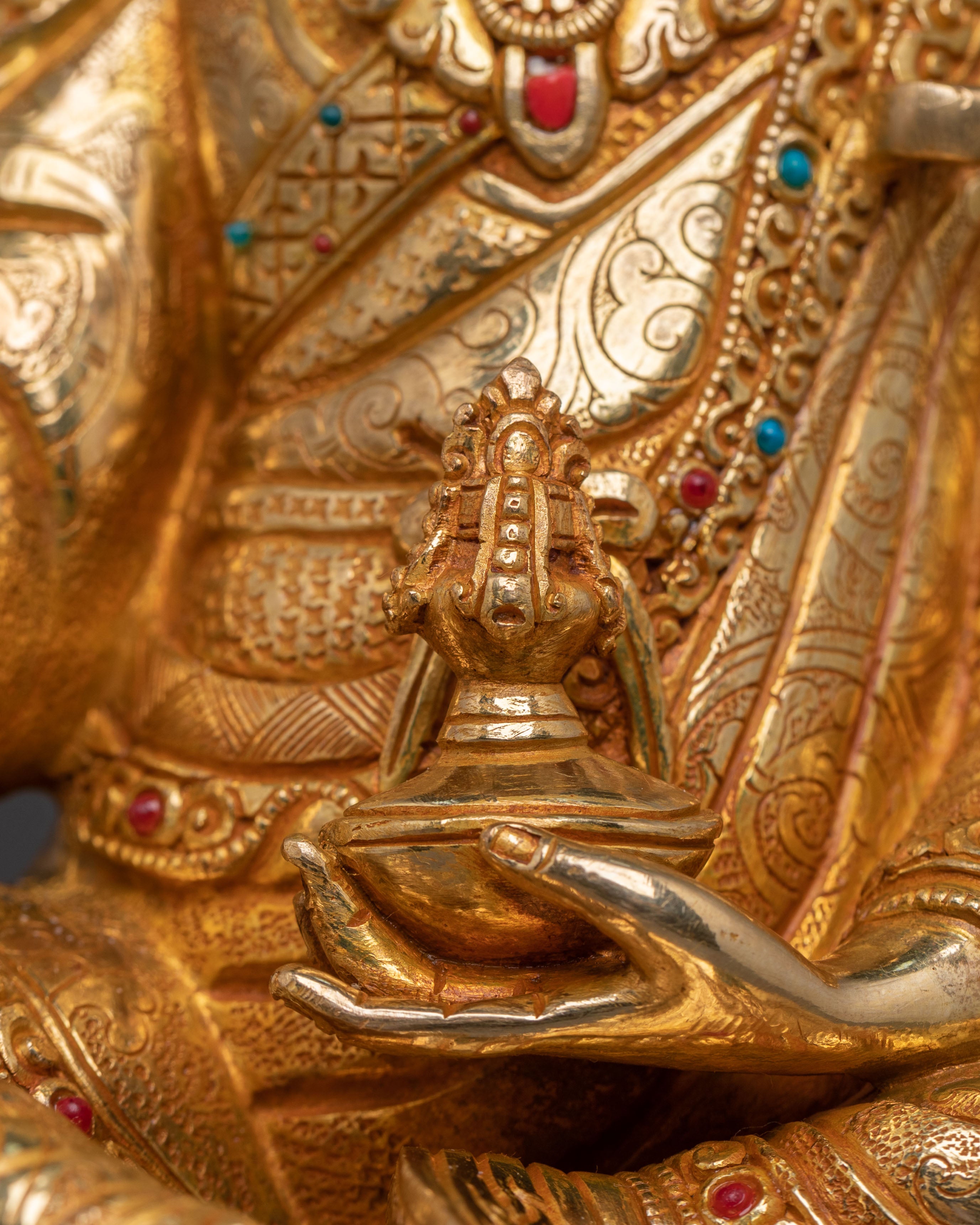 Guru Rinpoche: 24K Gold Gilded Spiritual Figure