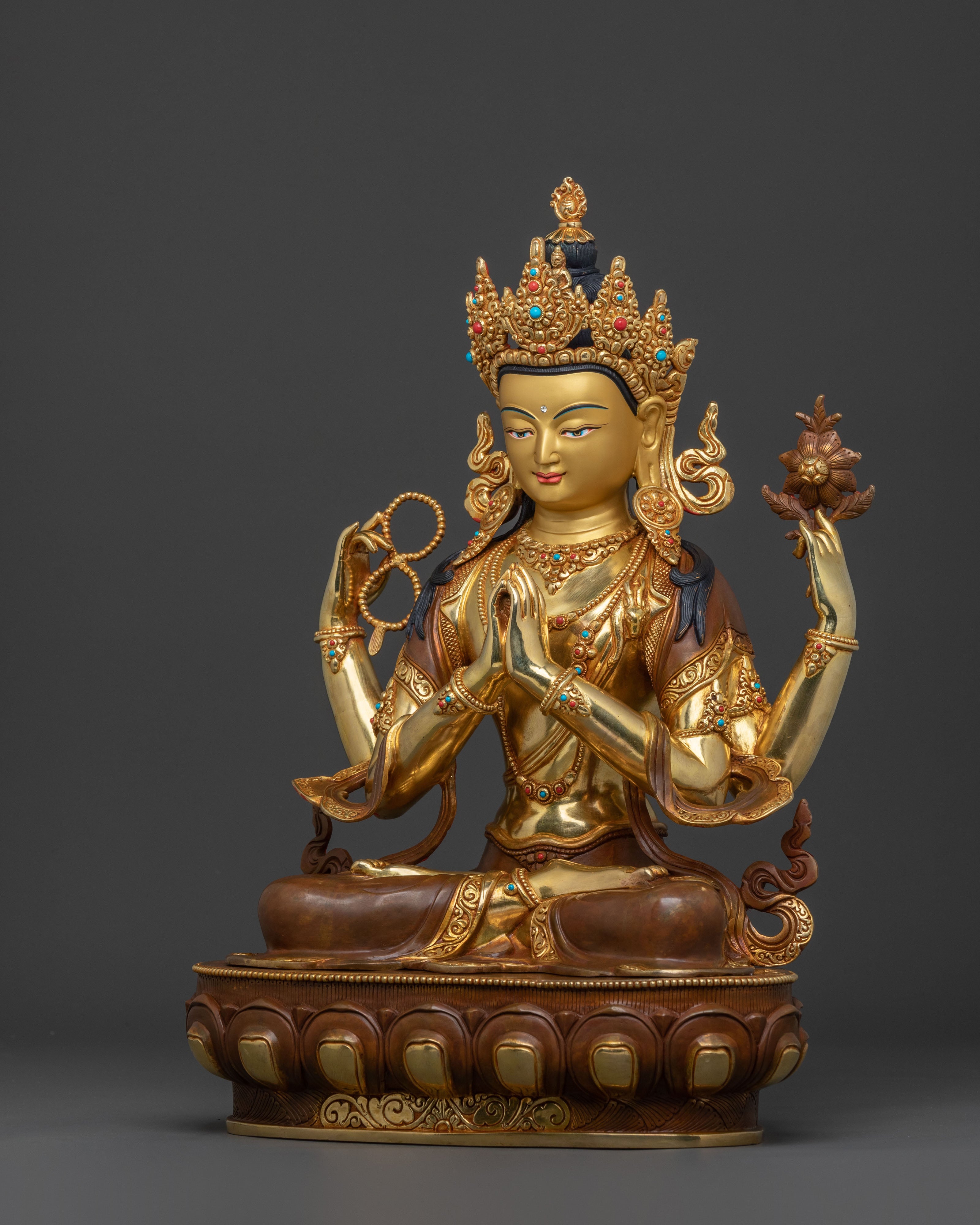 Chenrezig Altar Statue for Rituals | Altar Decor for Spiritual Blessings