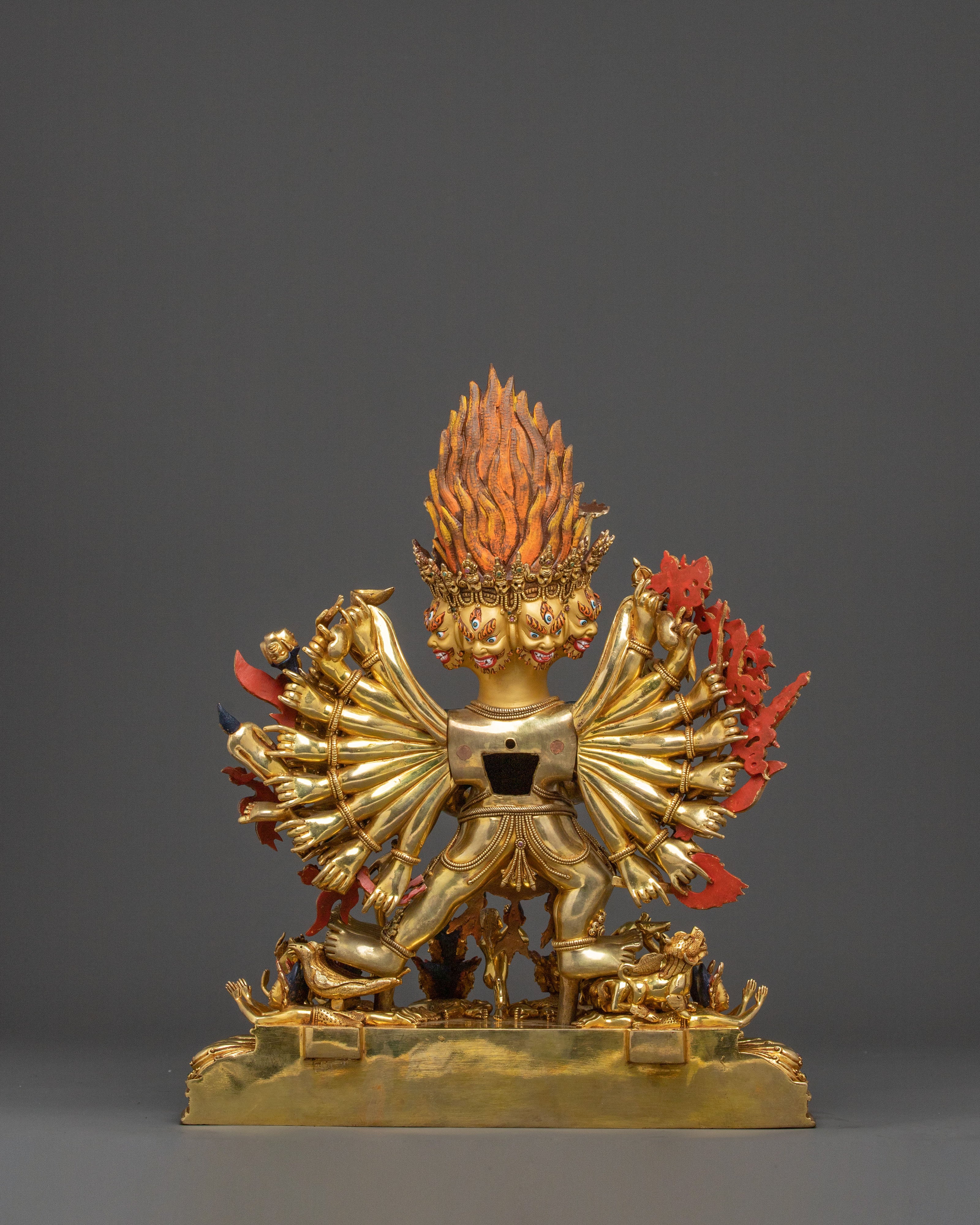 Fierce Deity Yamantaka Statue | 24K Gold Gilded