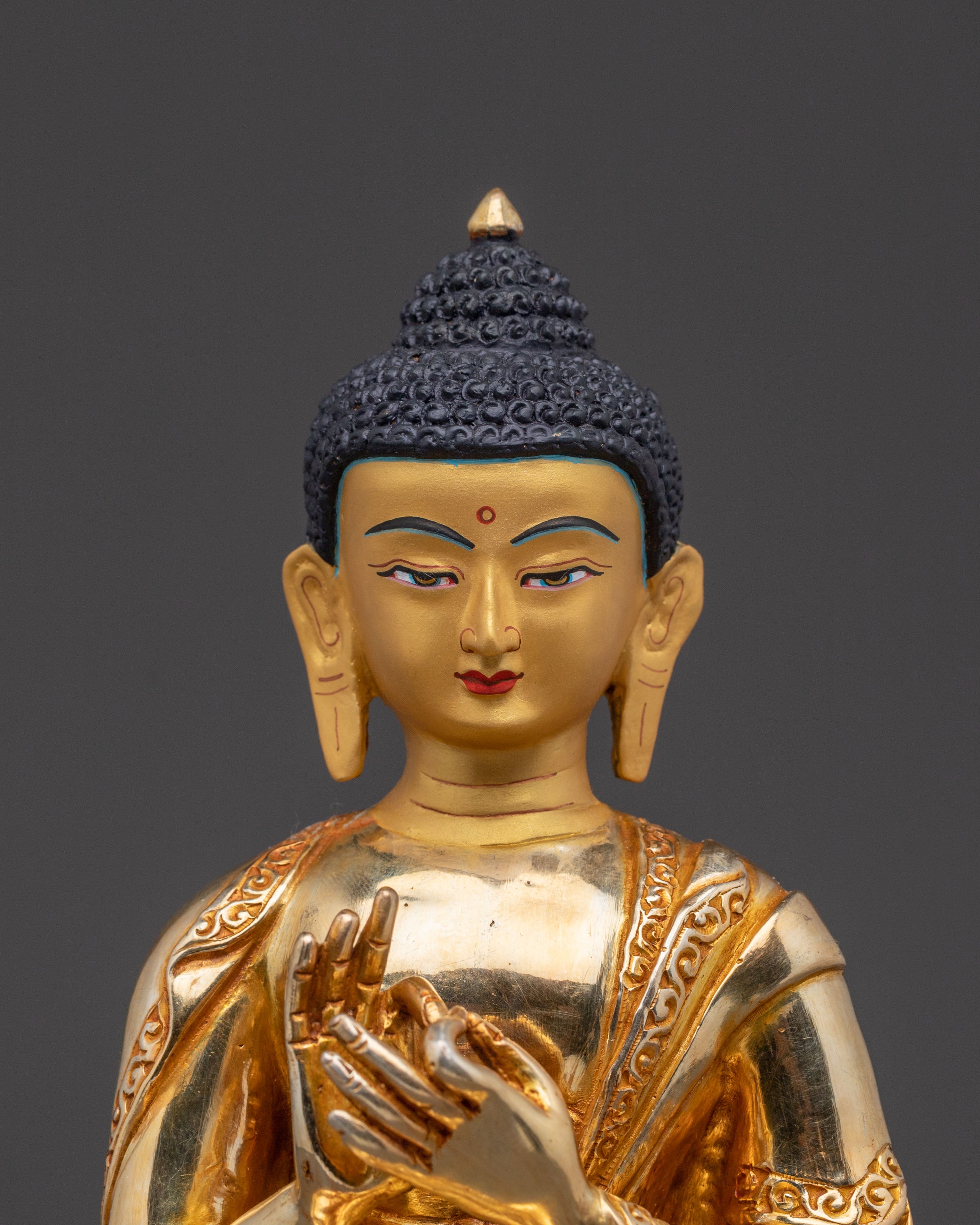 Buddhist Master Nagarjuna Copper Statue – Gilded Serenity
