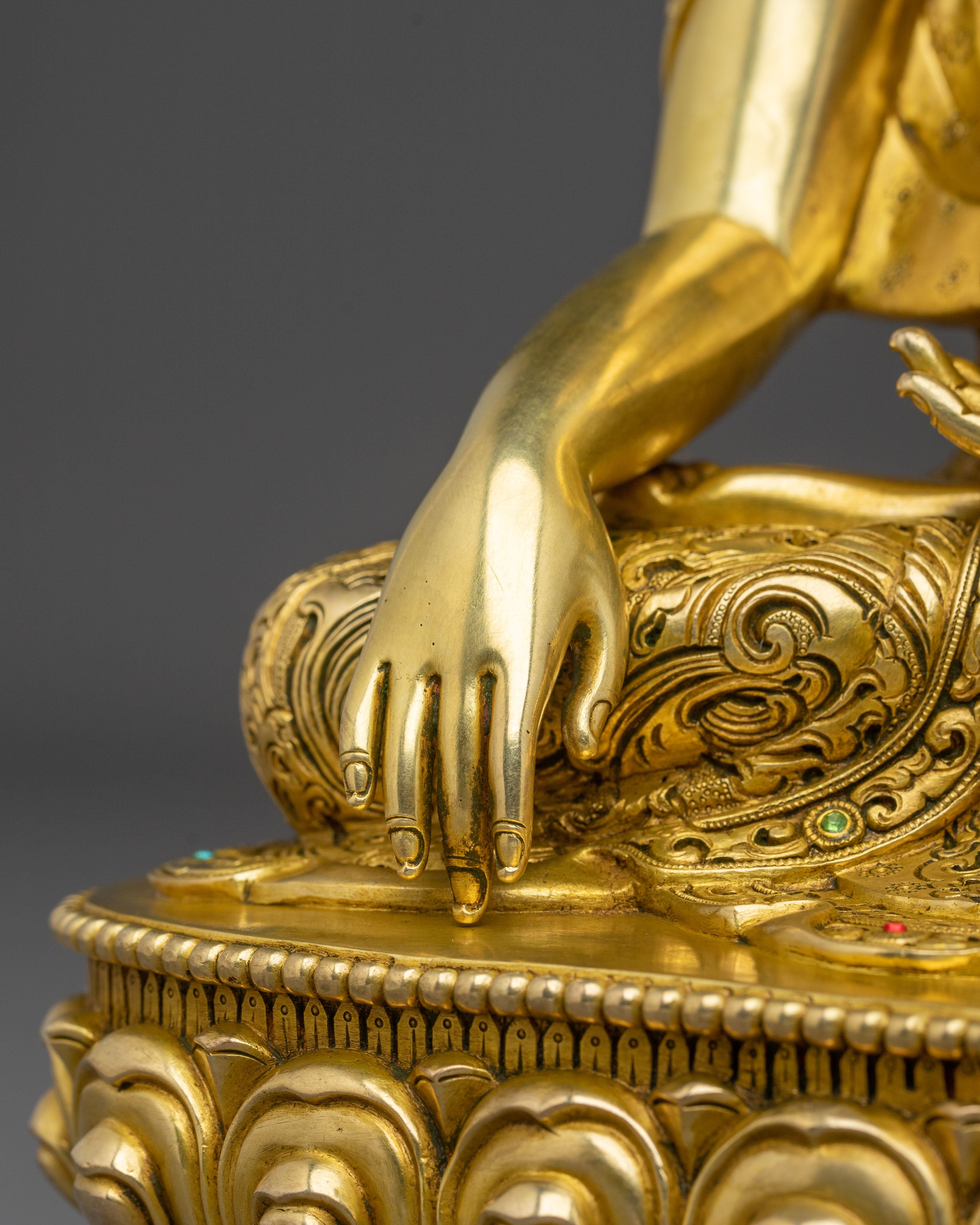 Shakyamuni Buddha Handmade 24K Gold Gilded Statue