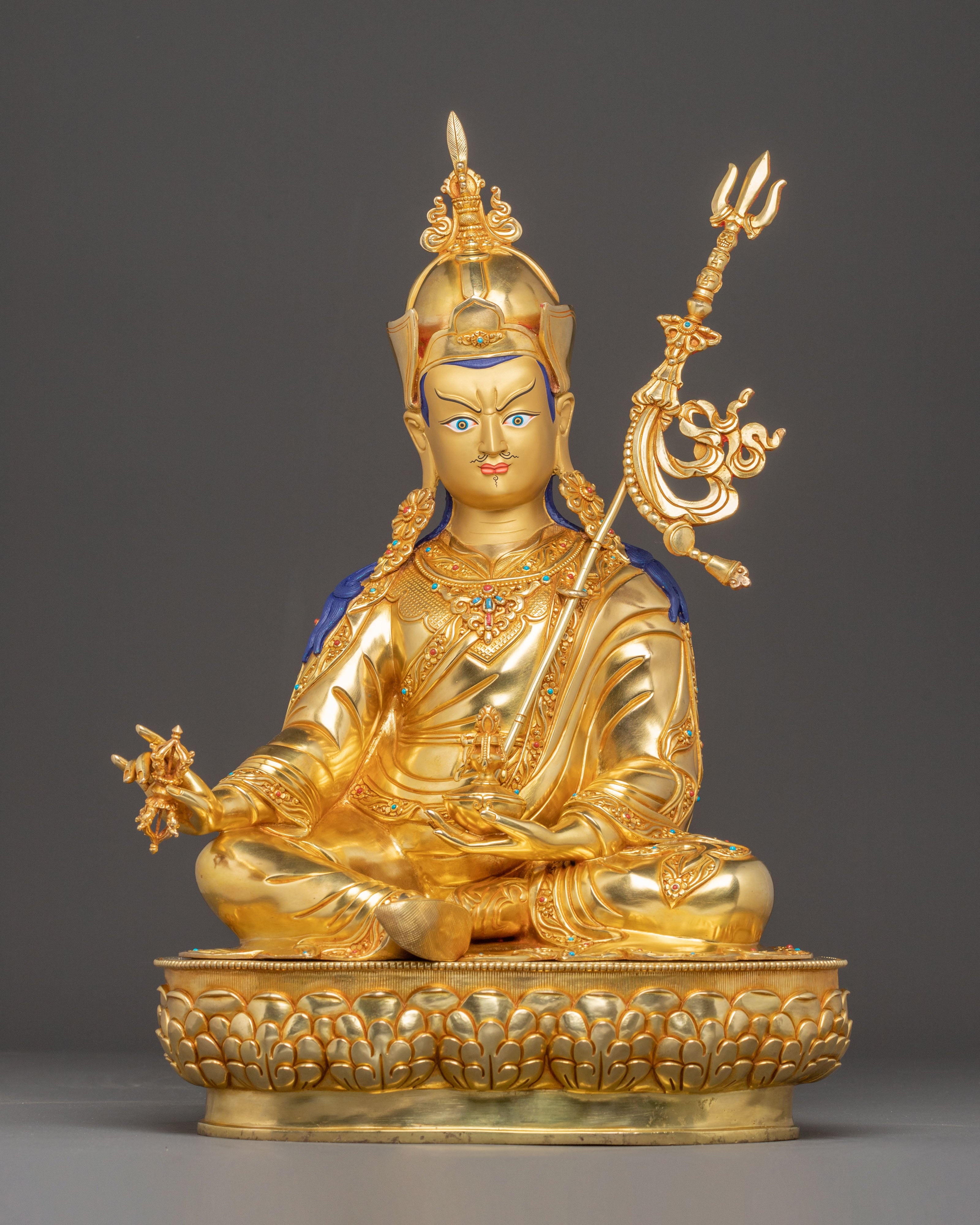Radiant Guru Rinpoche Handmade Sculpture