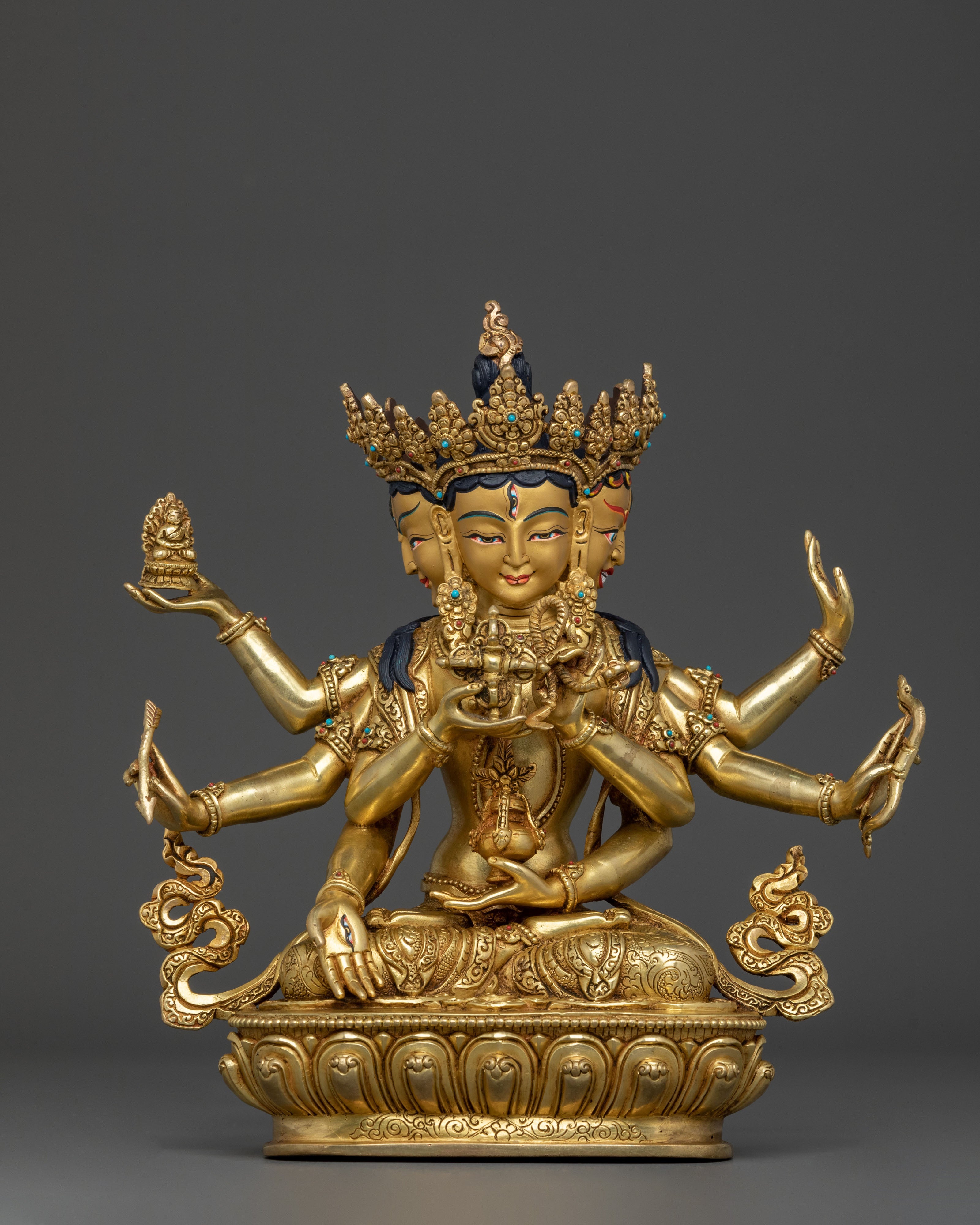Namgyalma Buddhist Statue: Handcrafted 24K Gold Gilded Statue