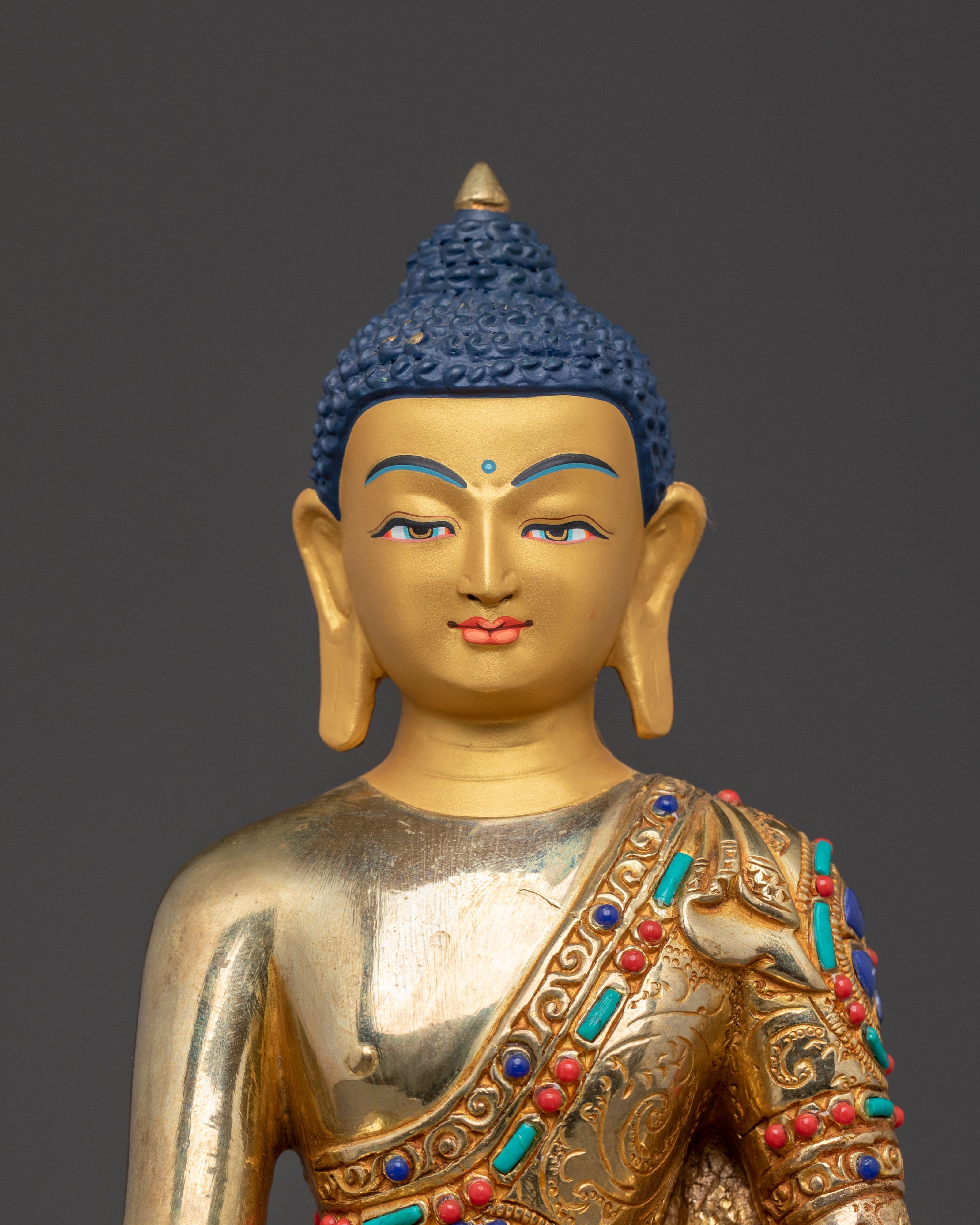 Divine Shakyamuni Buddha Blessing Statue – Handcrafted Serenity