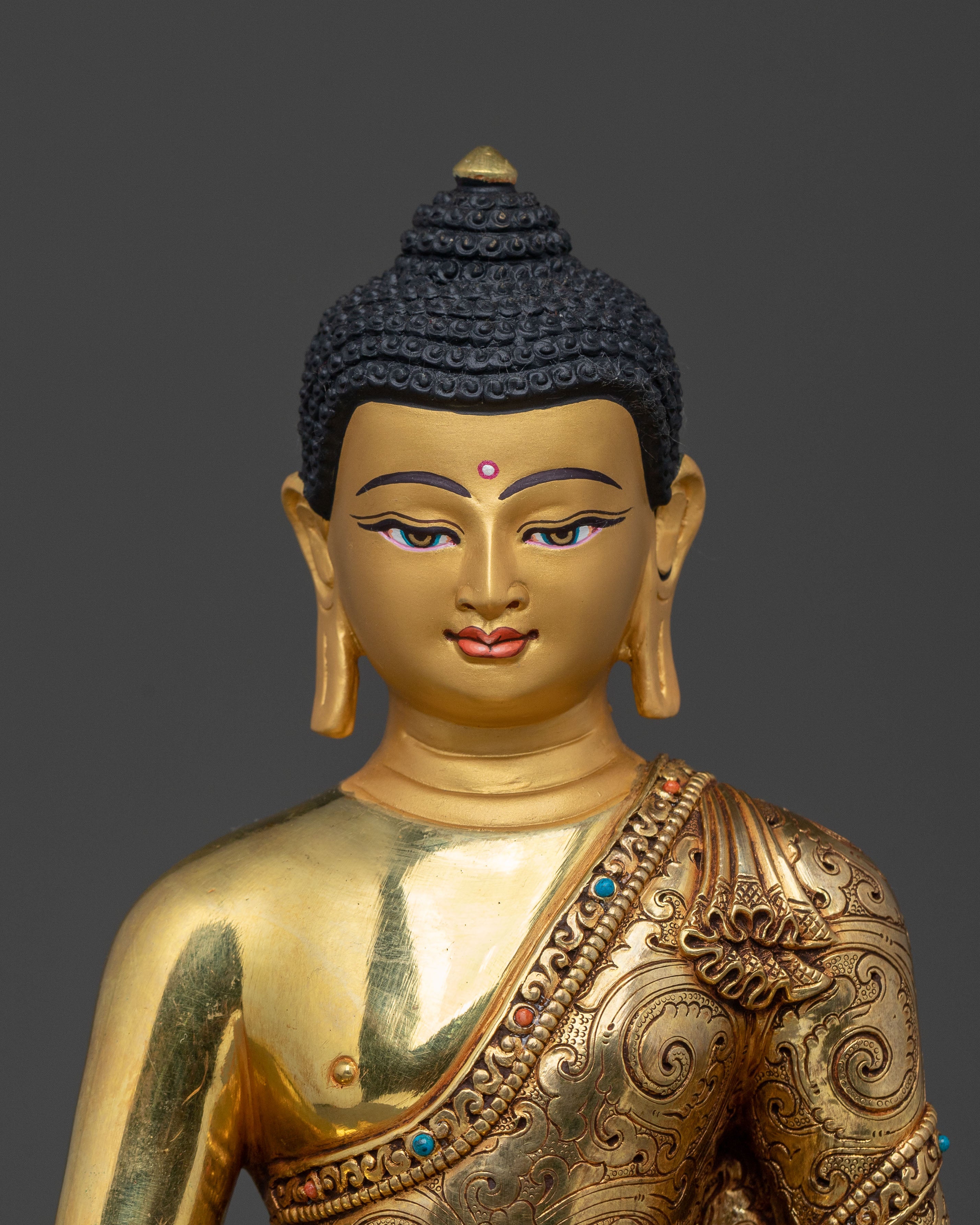 Golden Three Buddhas Spiritual Statue Set