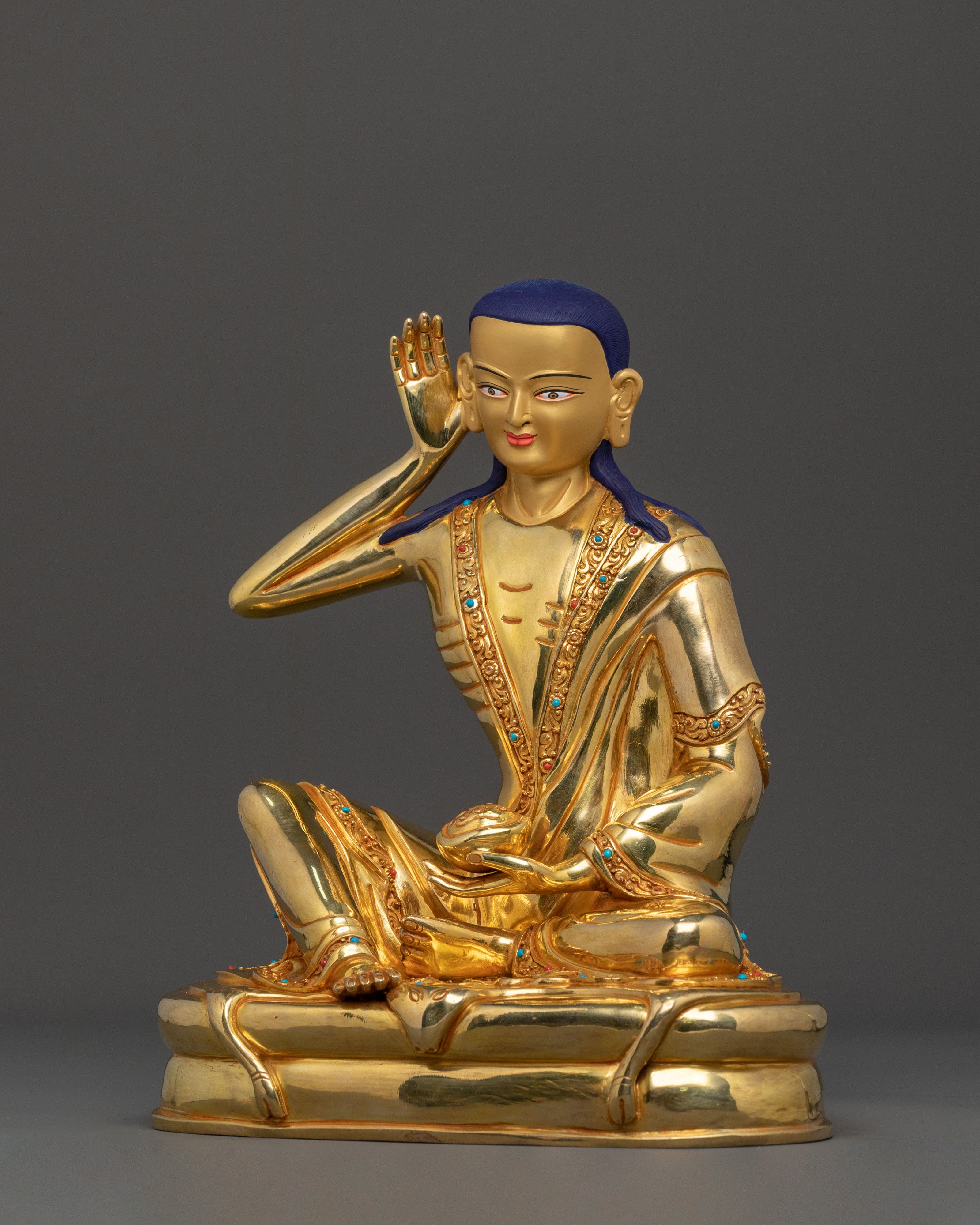 Milarepa Meditation Statue | 24K Gold Gilded
