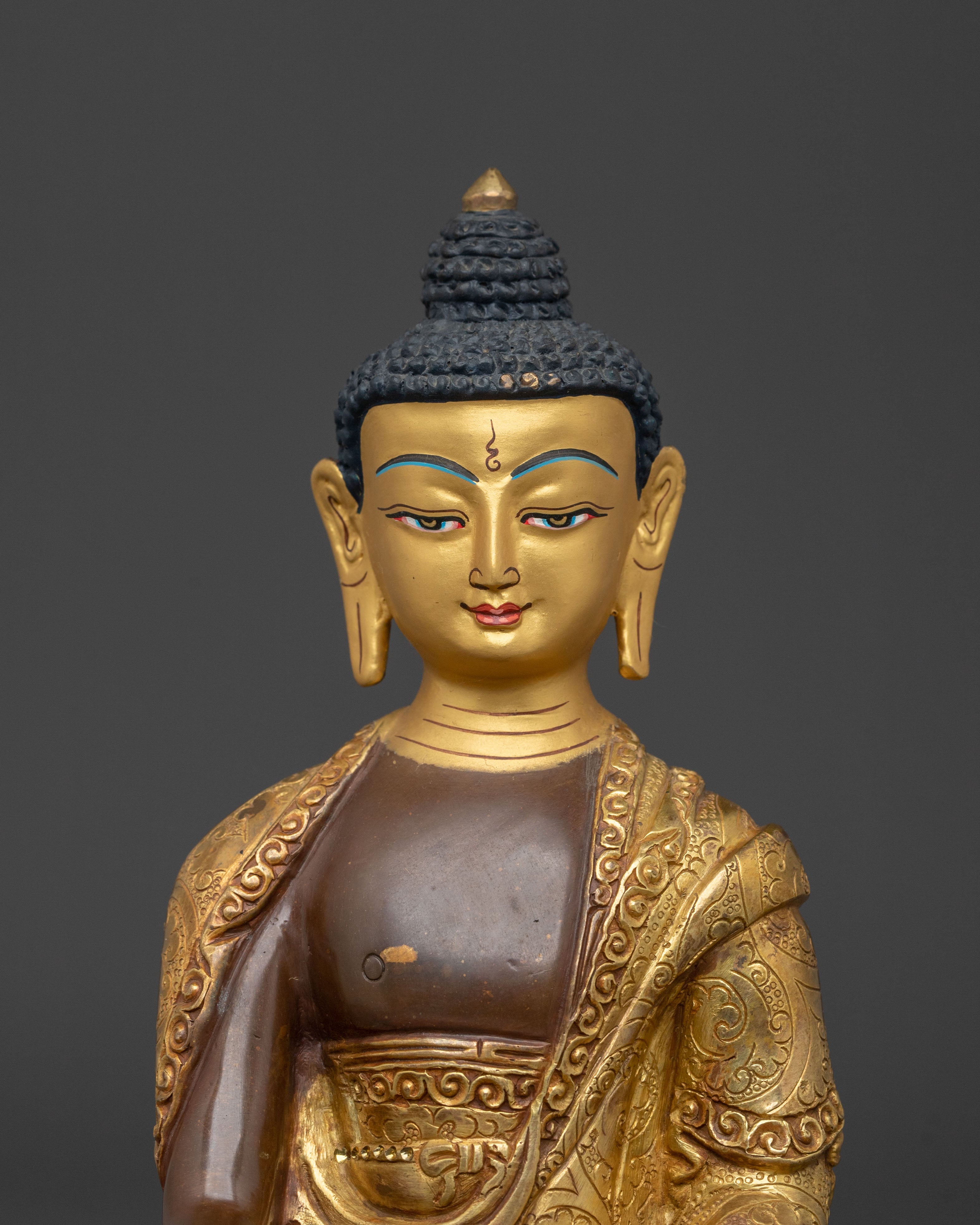 Shakyamuni Buddha Meditation Statue | 24K Gold Gilded