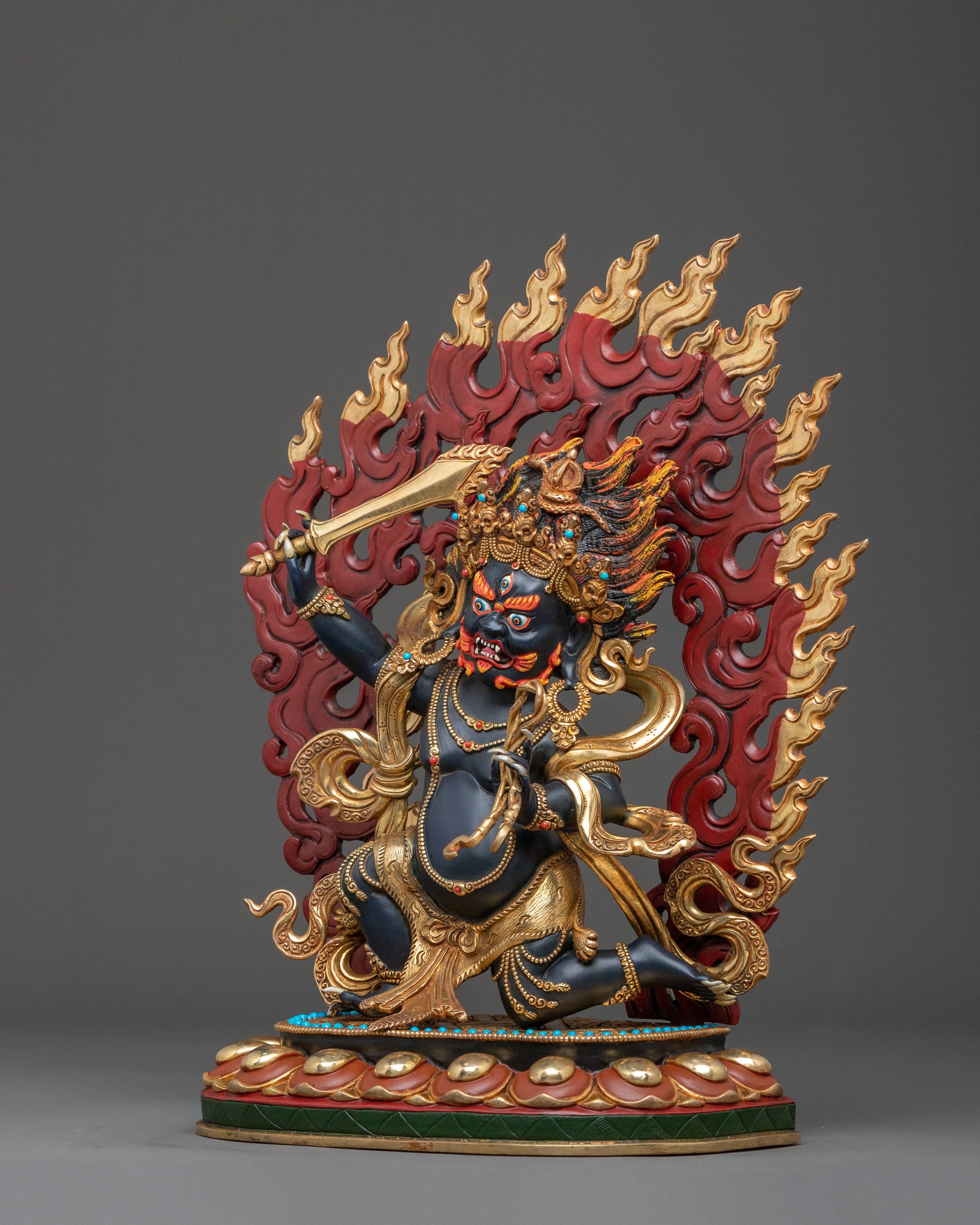 Achala Statue with Gold and Acrylic Paintings | Fierce Guardian