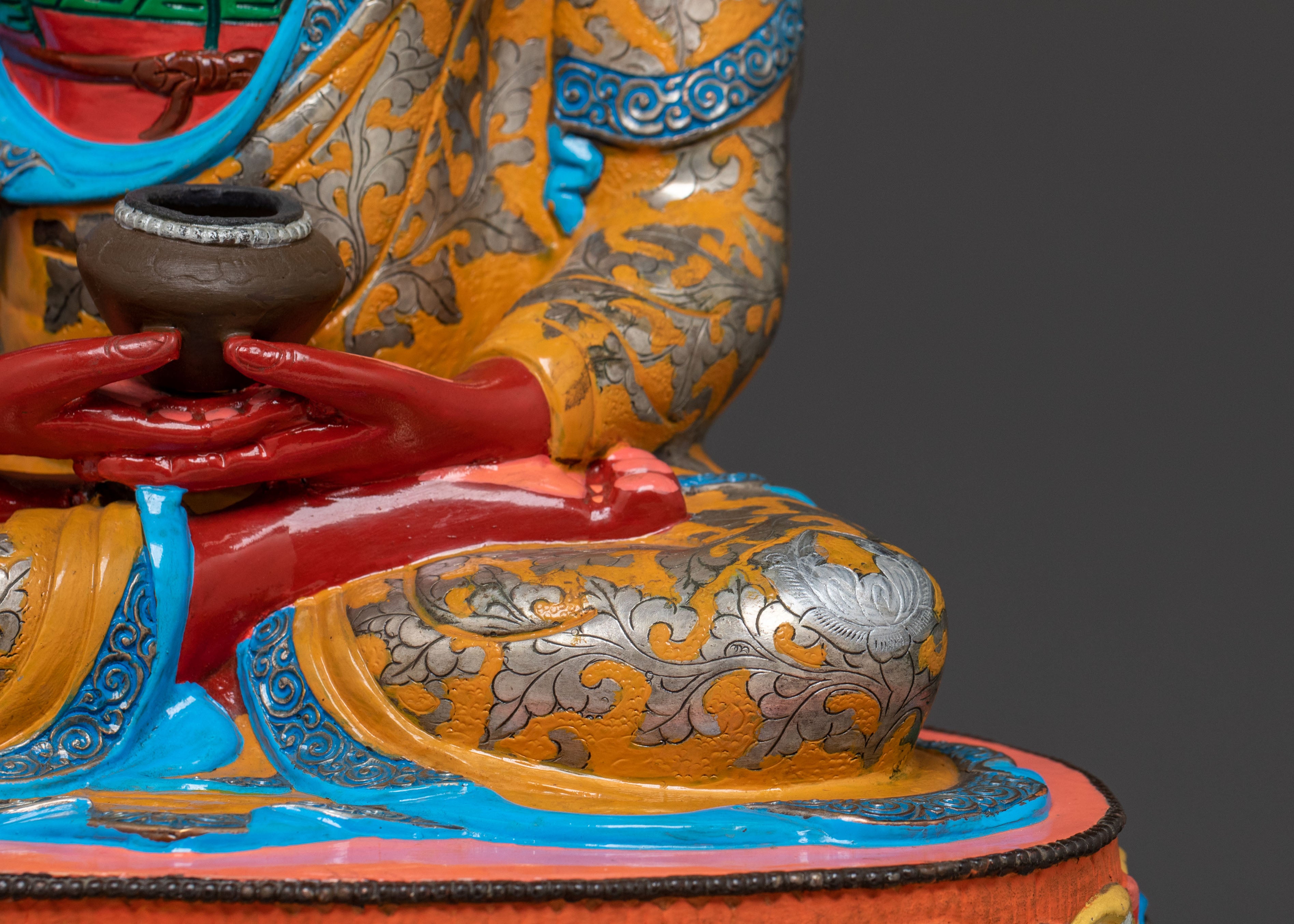 Amitabha Buddha On Throne | Radiant 24K Gold Glided