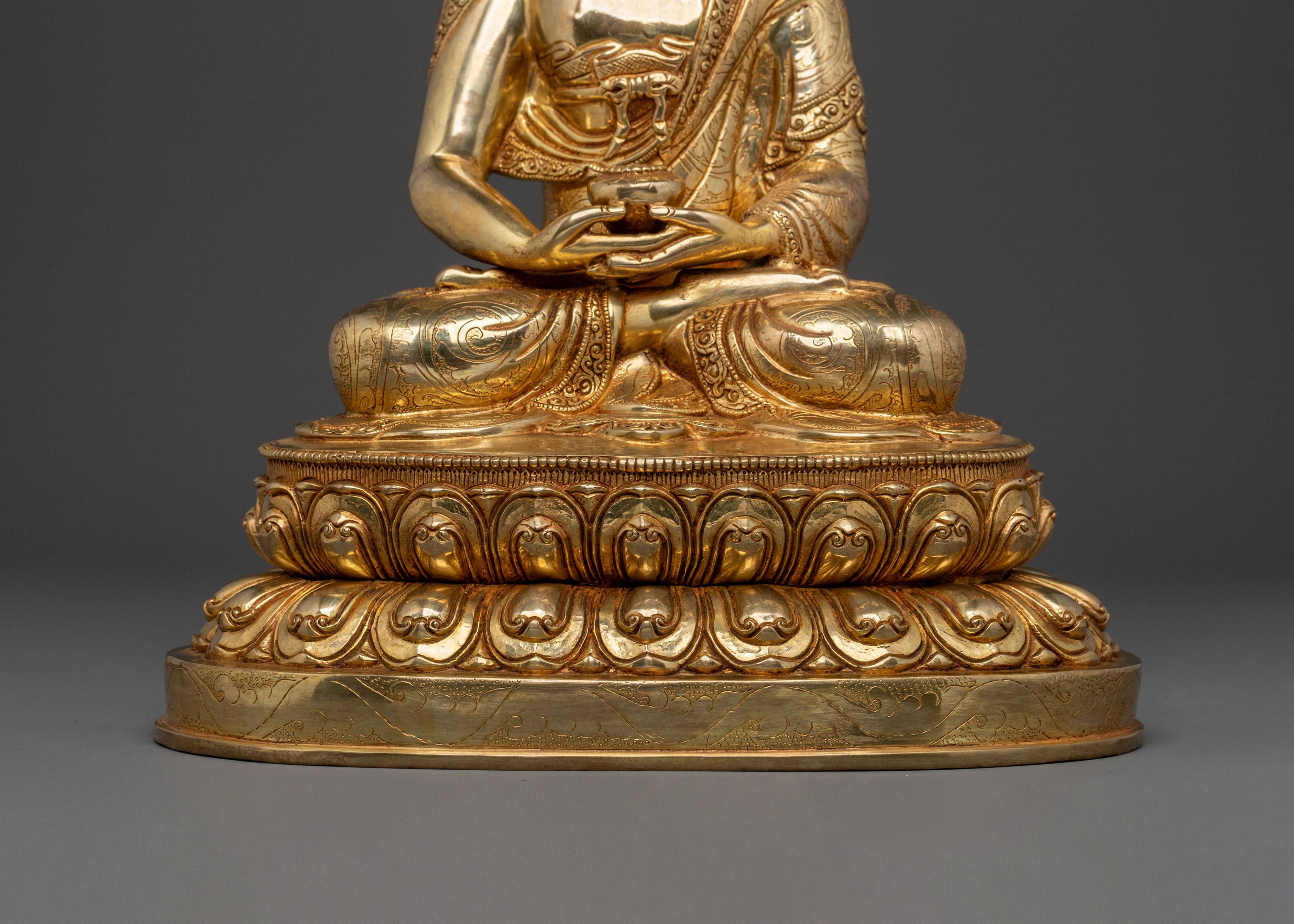 Amitabha 24k Gold Gilded Statue: Radiant Compassion