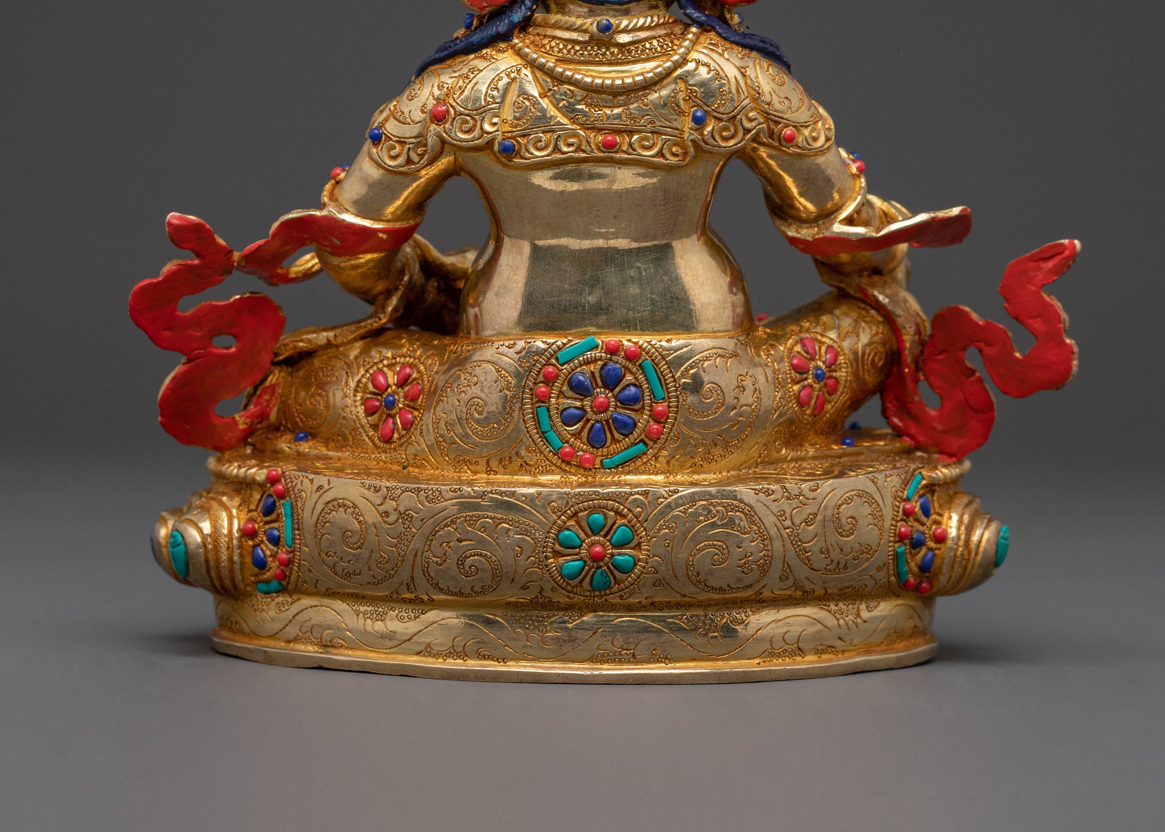 Holy Statue of Dzambhala | Exquisite 24K Gilded Copper Statue