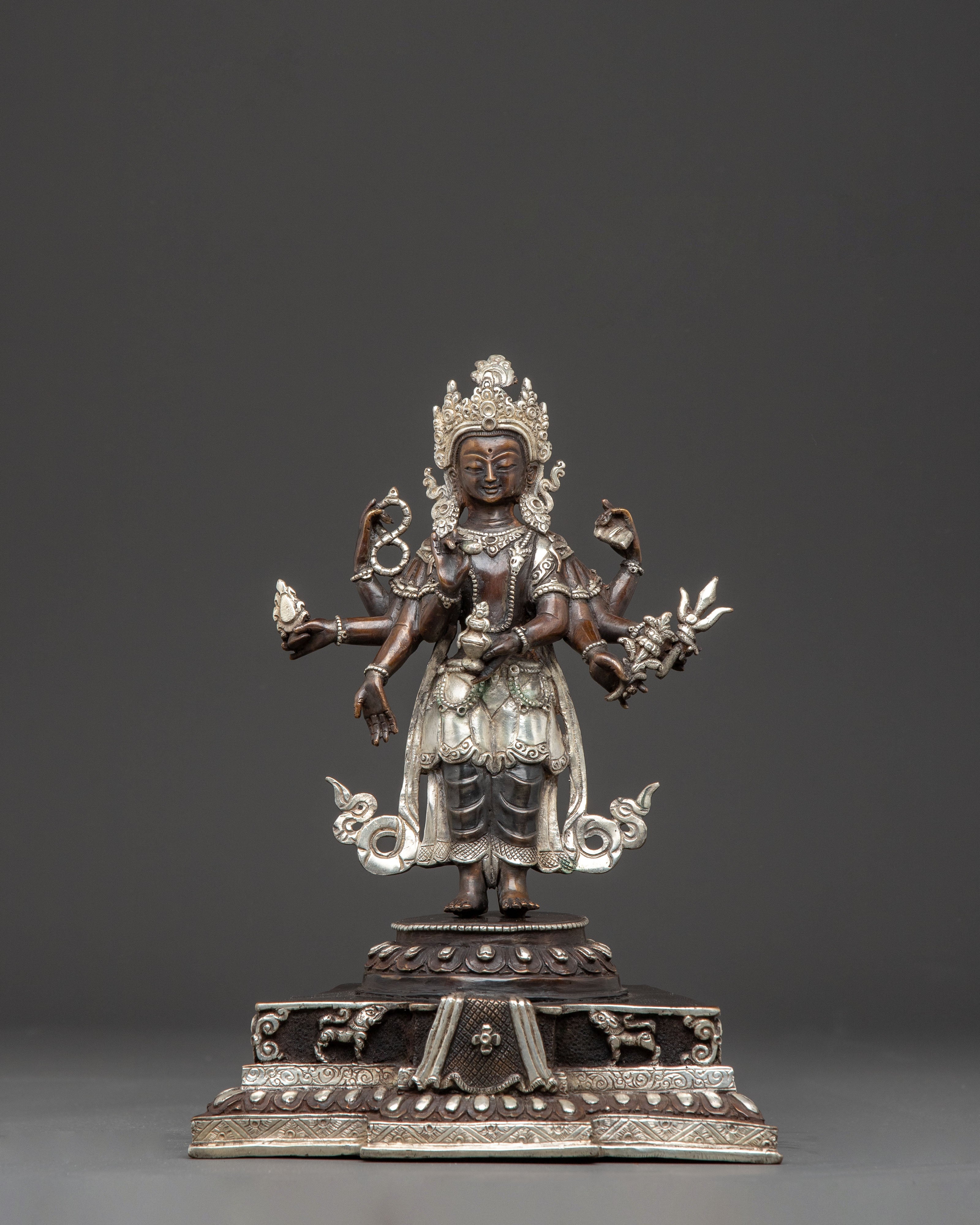 Traditional Oxidized Copper Body Statue of Lokeshwor | Lord of Compassion