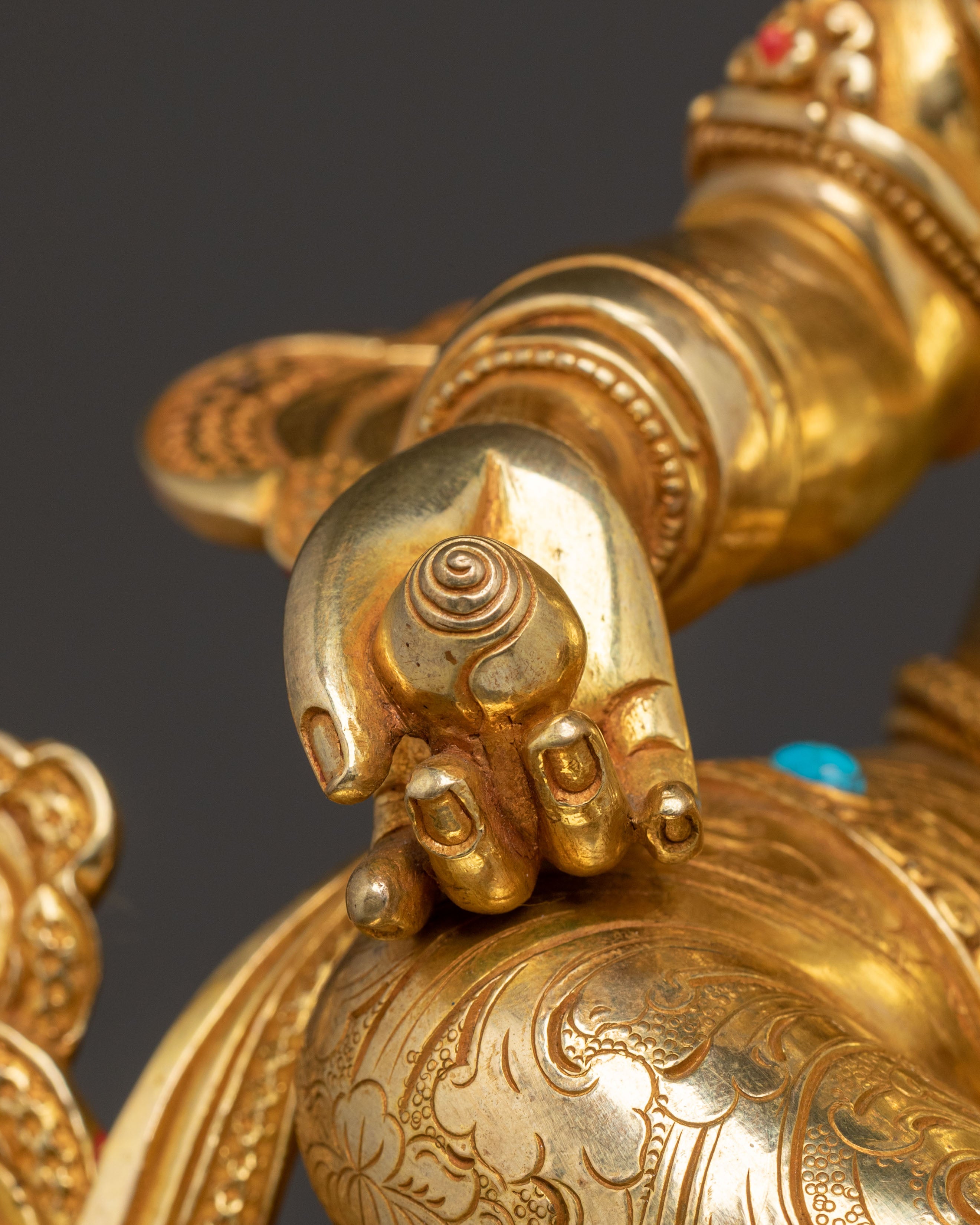 Golden Dzambhala Wealth Deity Statue | Fortune Blessing Sculpture