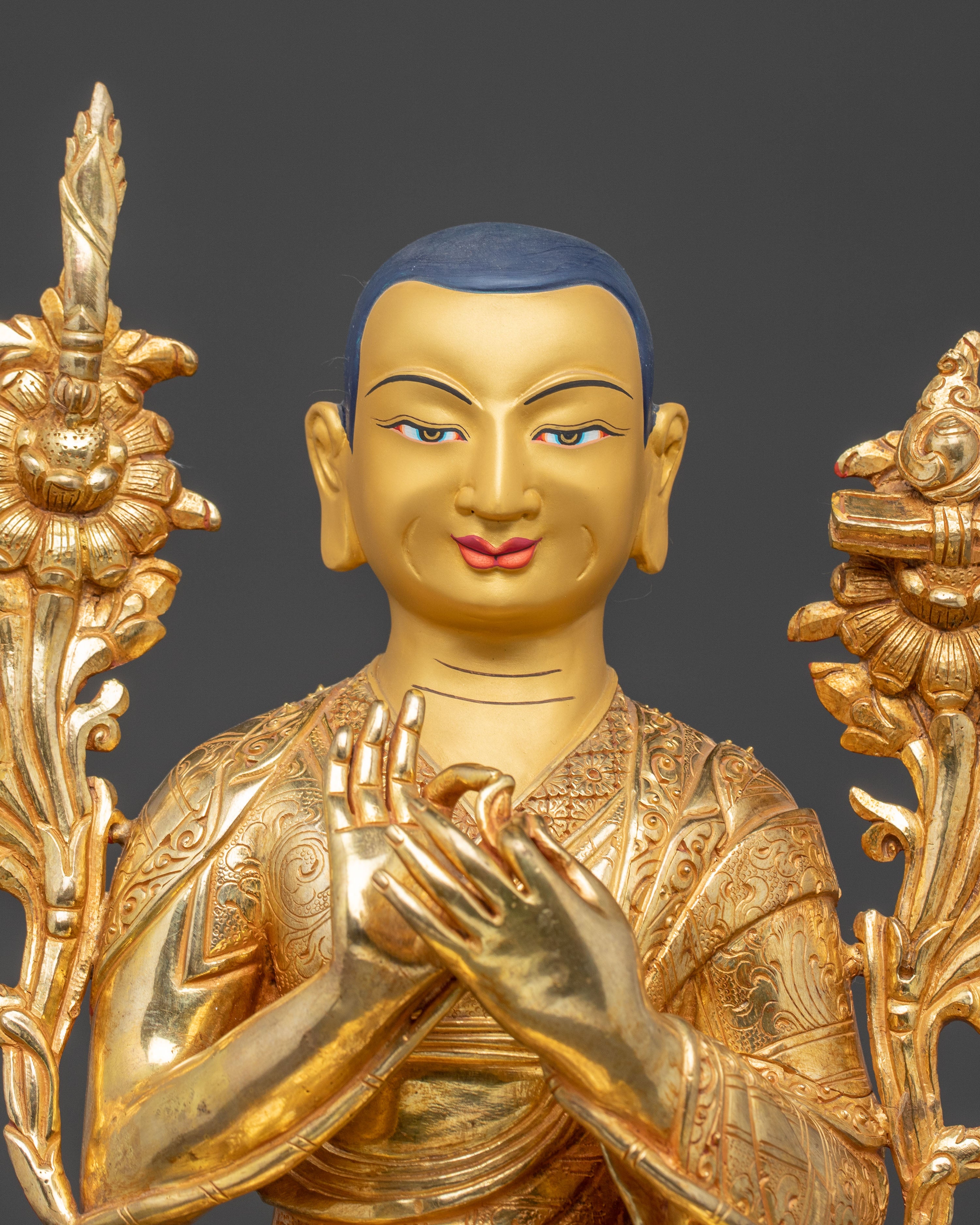 Tsongkhapa Golden Statue Set | Three Great Masters of Gelugpa