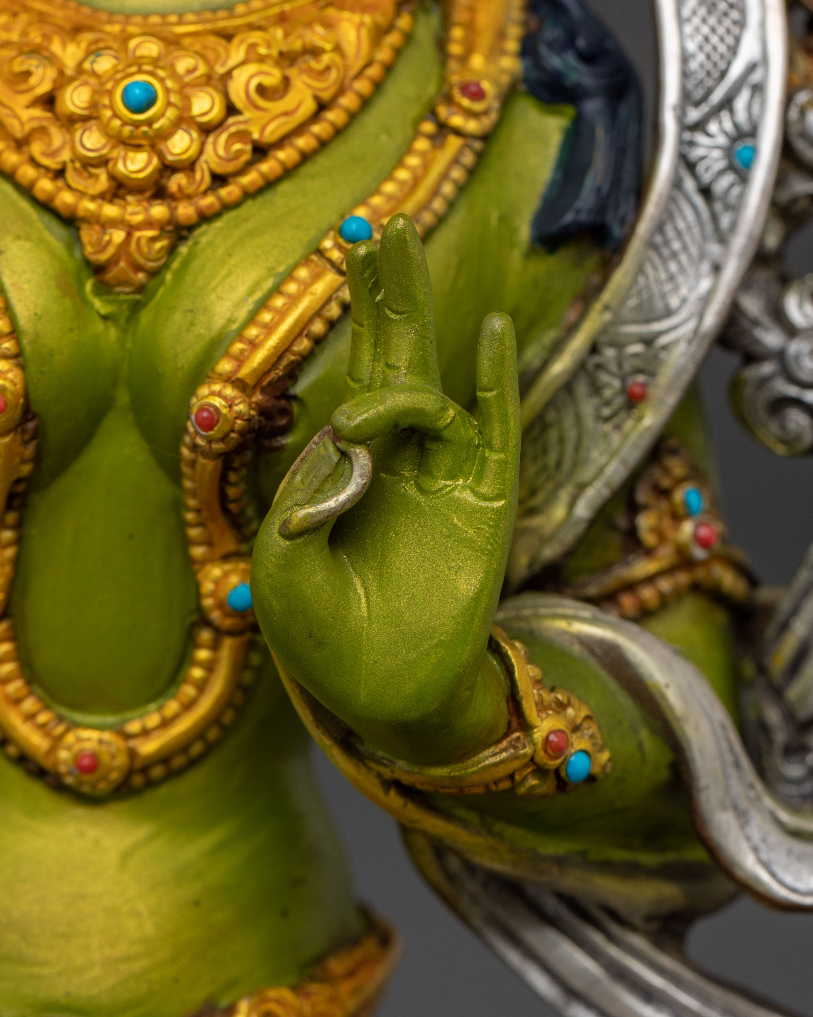 Green Tara Sculpture: Goddess of Compassion, Healing & Protection