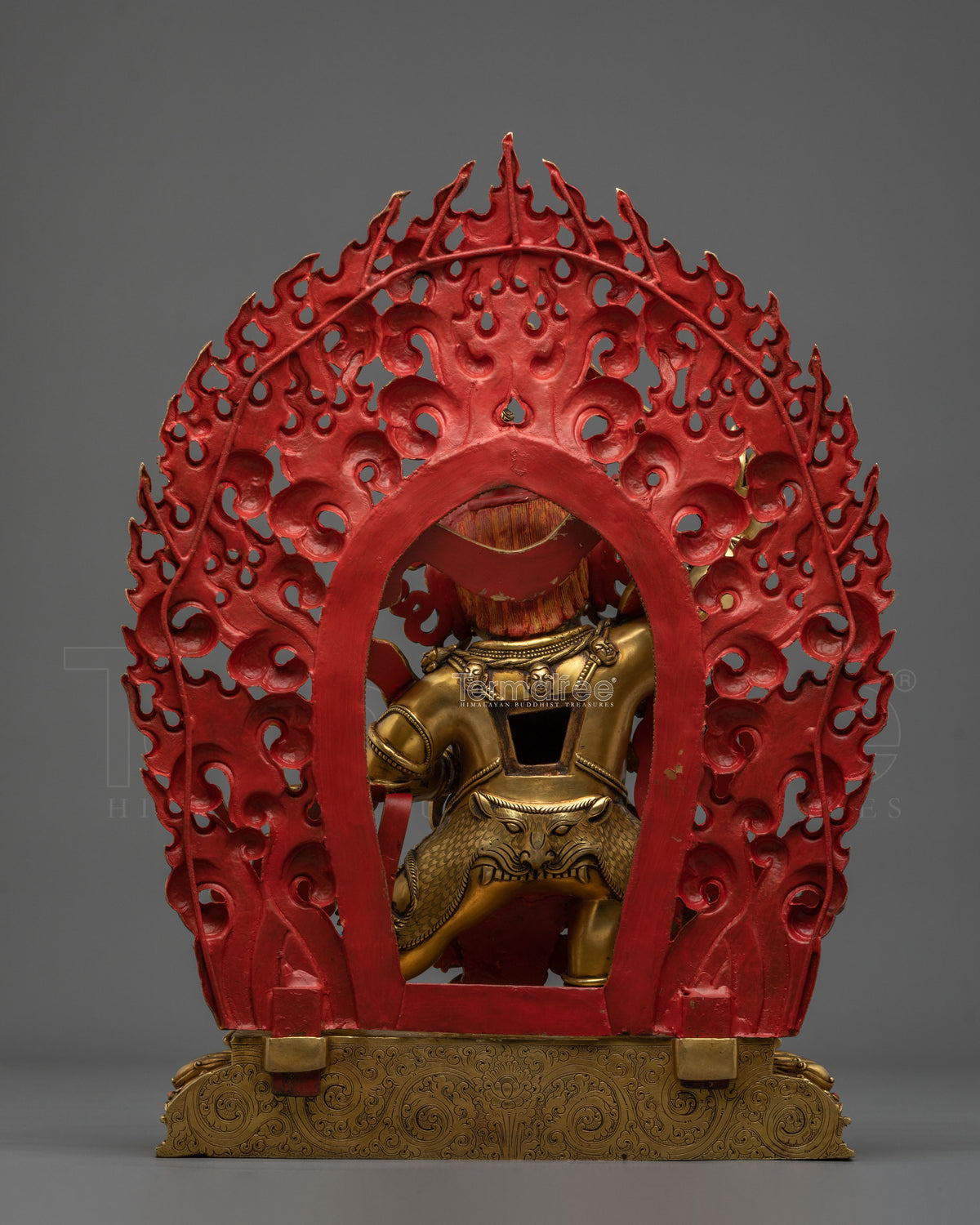 Black Manjushri Copper Figurine – 24K Gold Gilded Premium Artistry