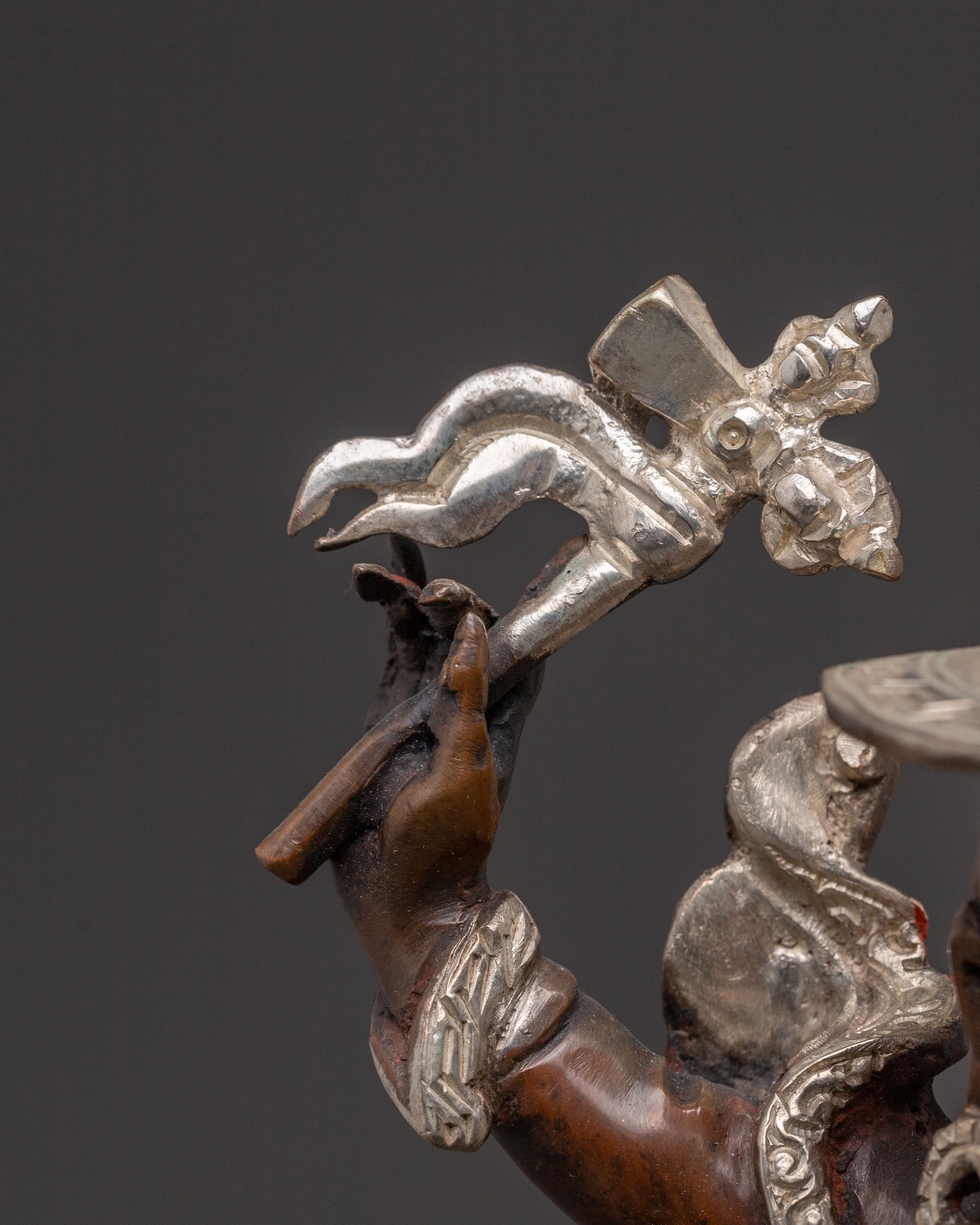 Mahakala Protector Deity | Oxidized Copper Statue