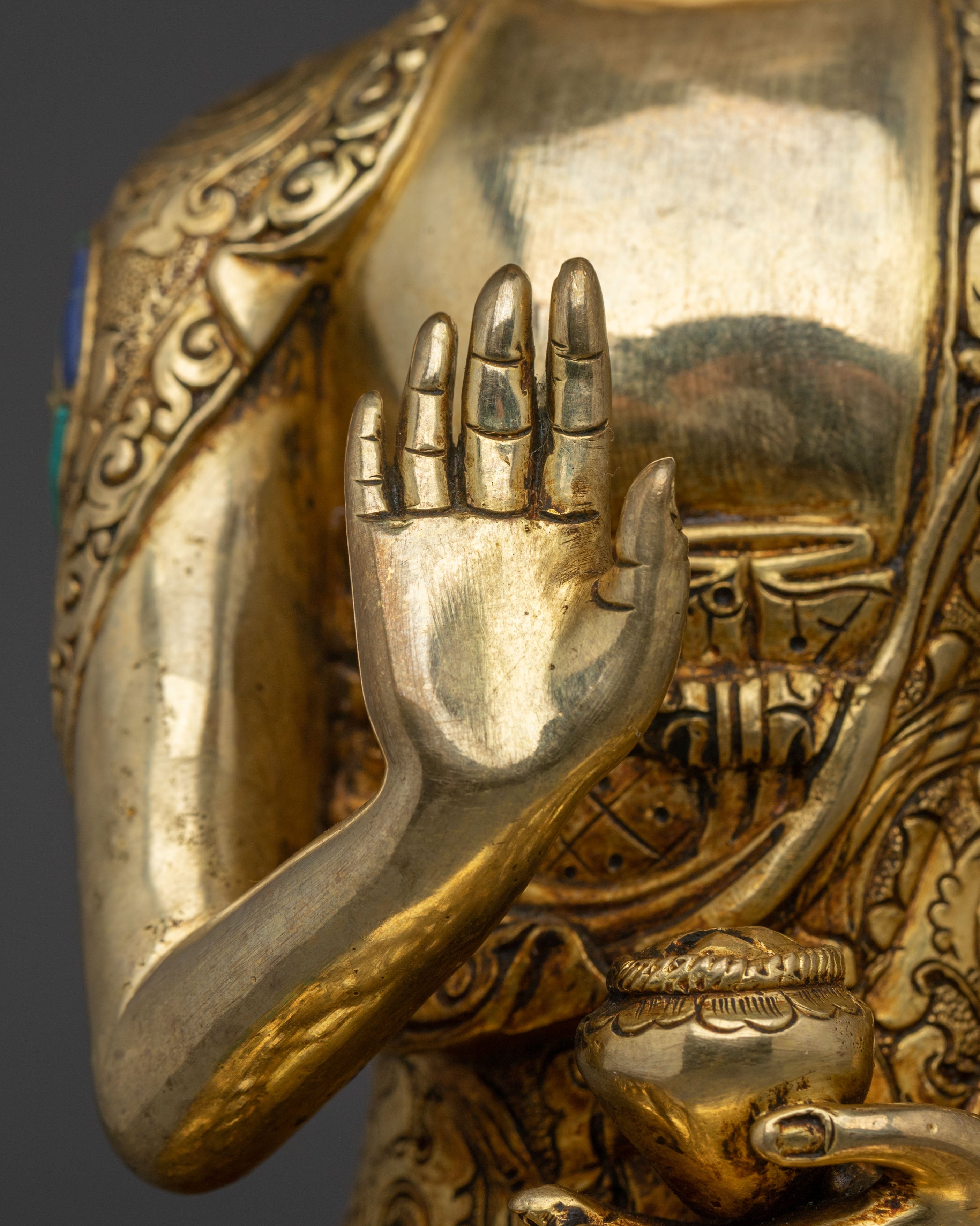 Gold Gilded Amogasiddhi Statue | Symbol of Fearlessness