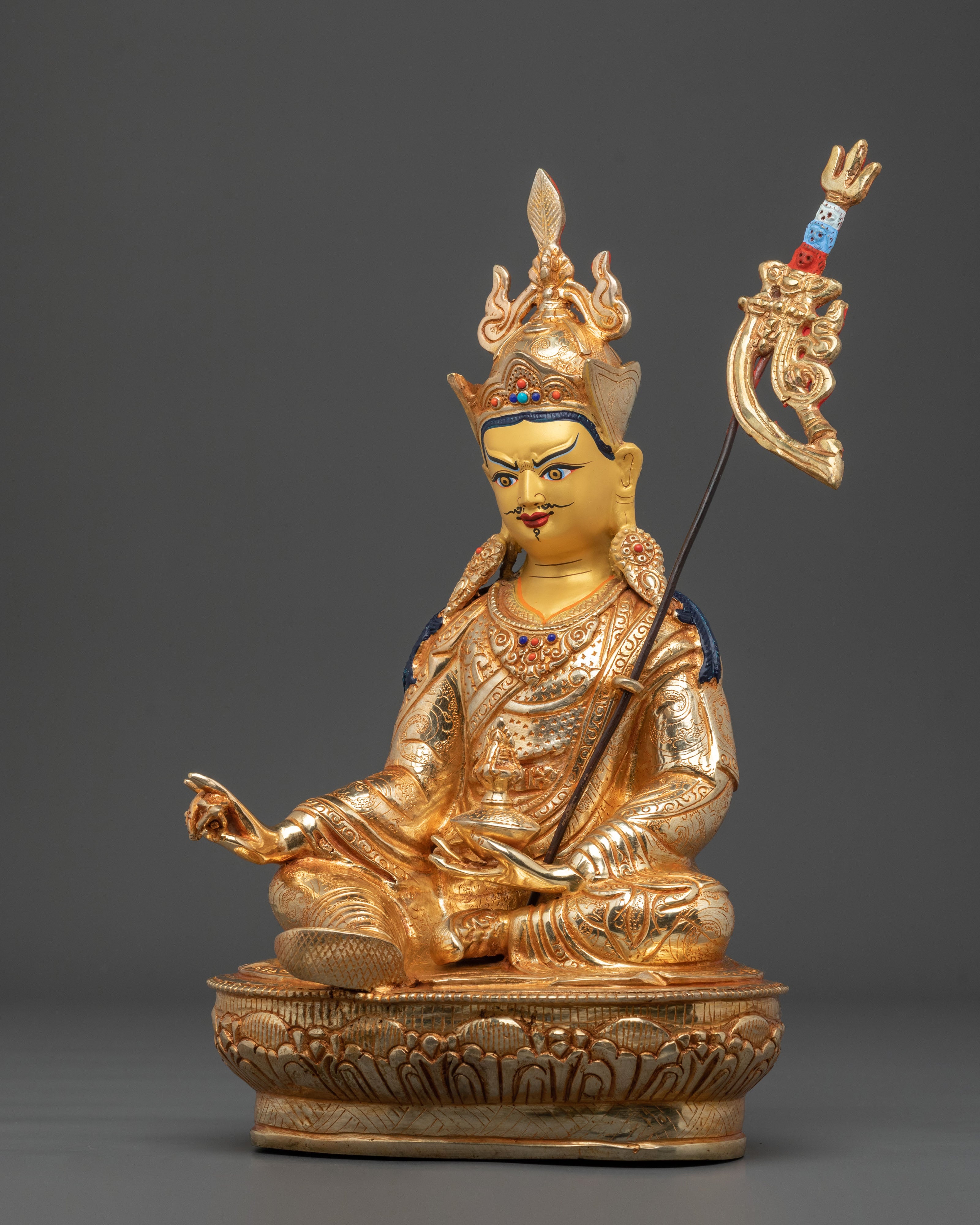 Guru Rinpoche Sacred Statue | Tibetan Buddhist Guru Figurine