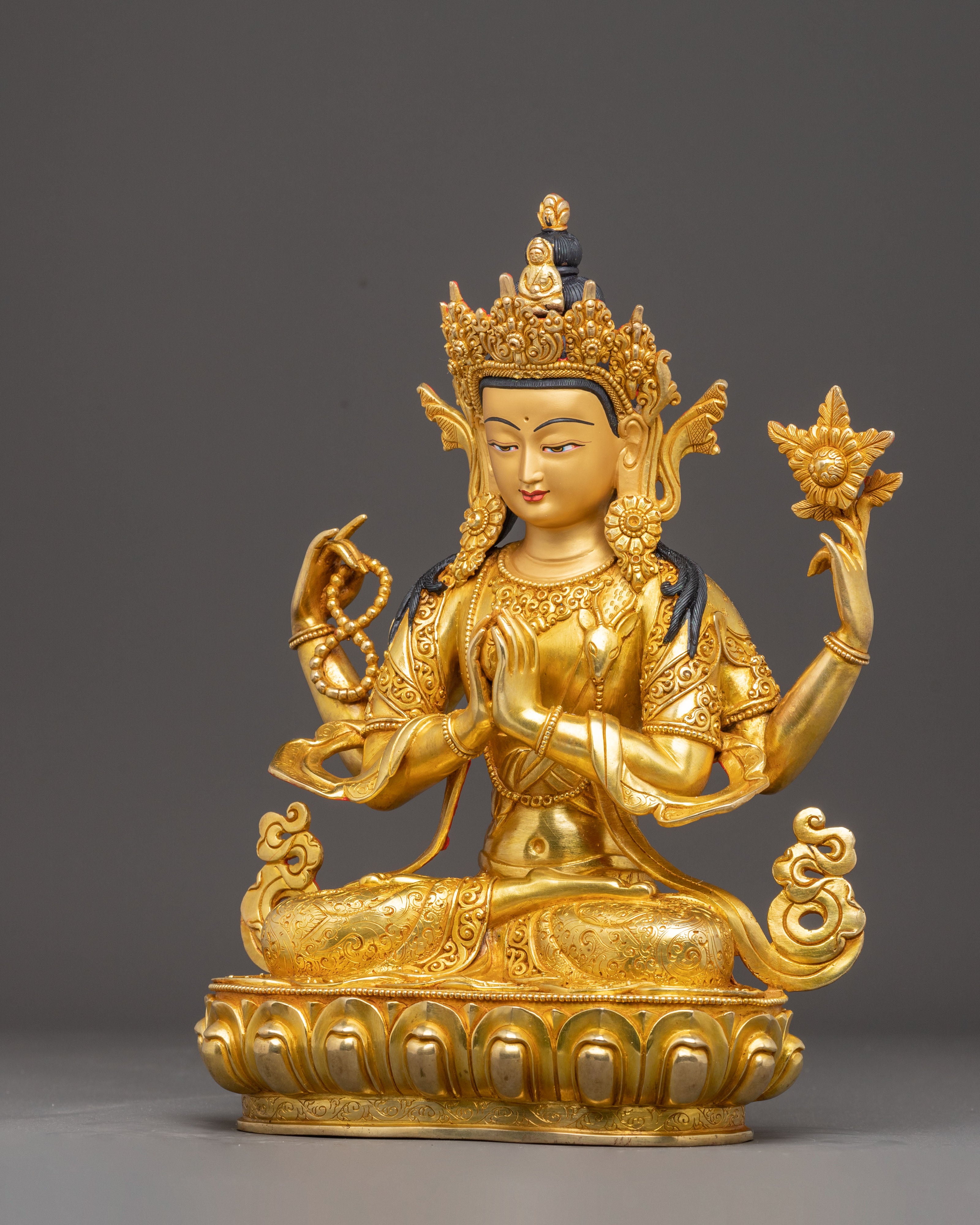 Handcrafted Statue of Chenrezig | Avalokiteshvara, Bodhisattva of Compassion