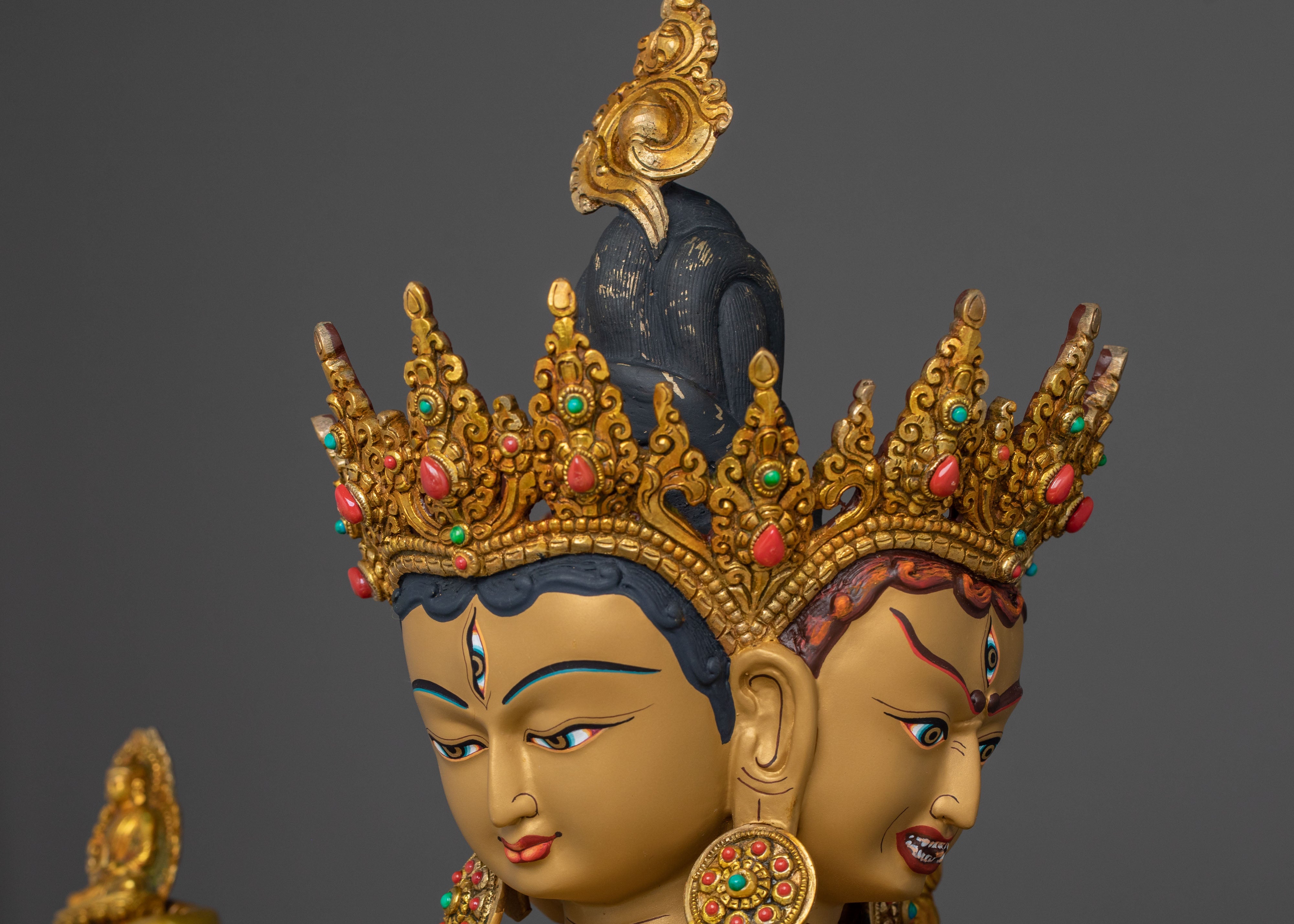 Sacred Namgyalma Sculpture: 24K Gold Gilded