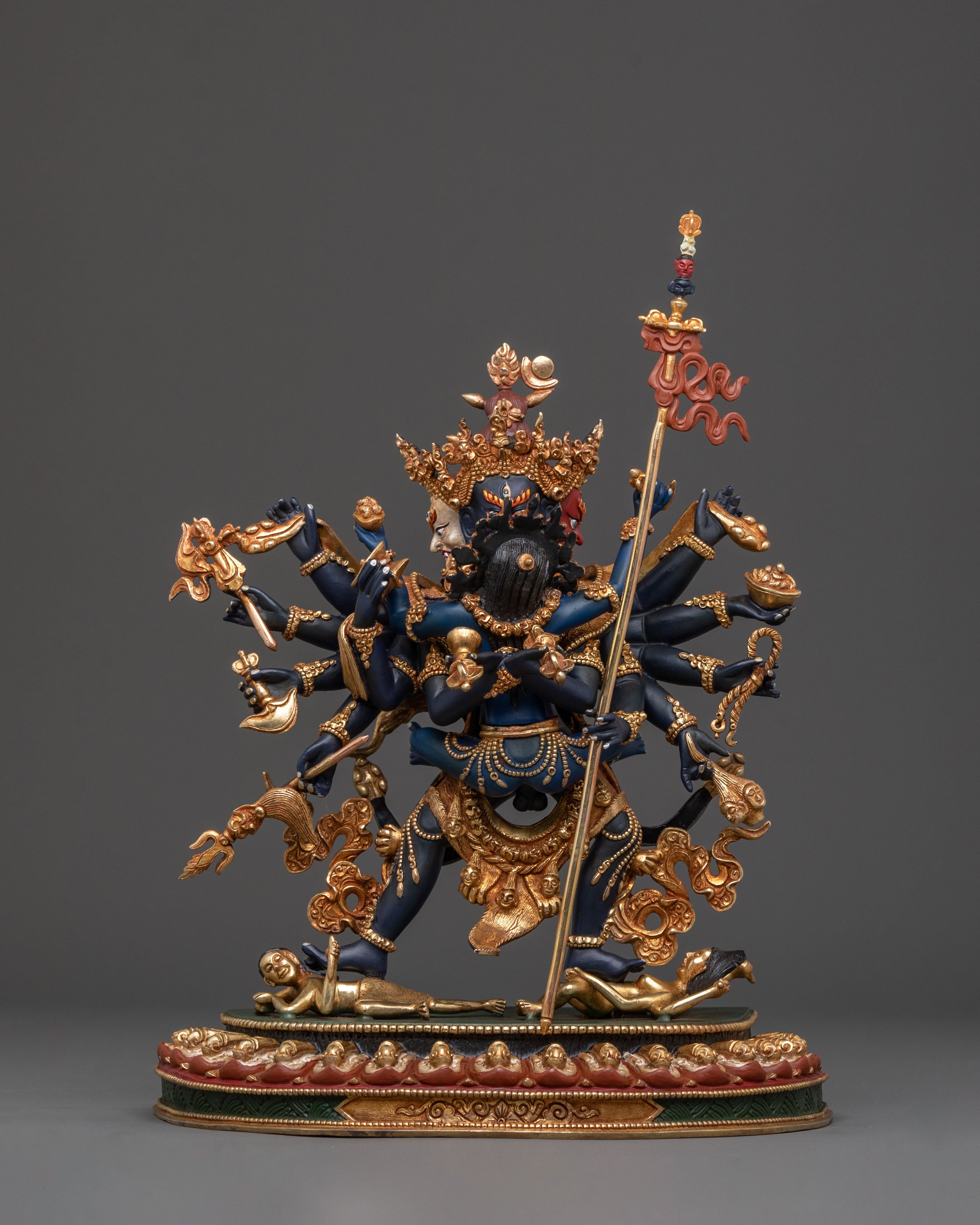 Chakrasamvara With Vajravarahi: 24K Gold Gilded Sculpture