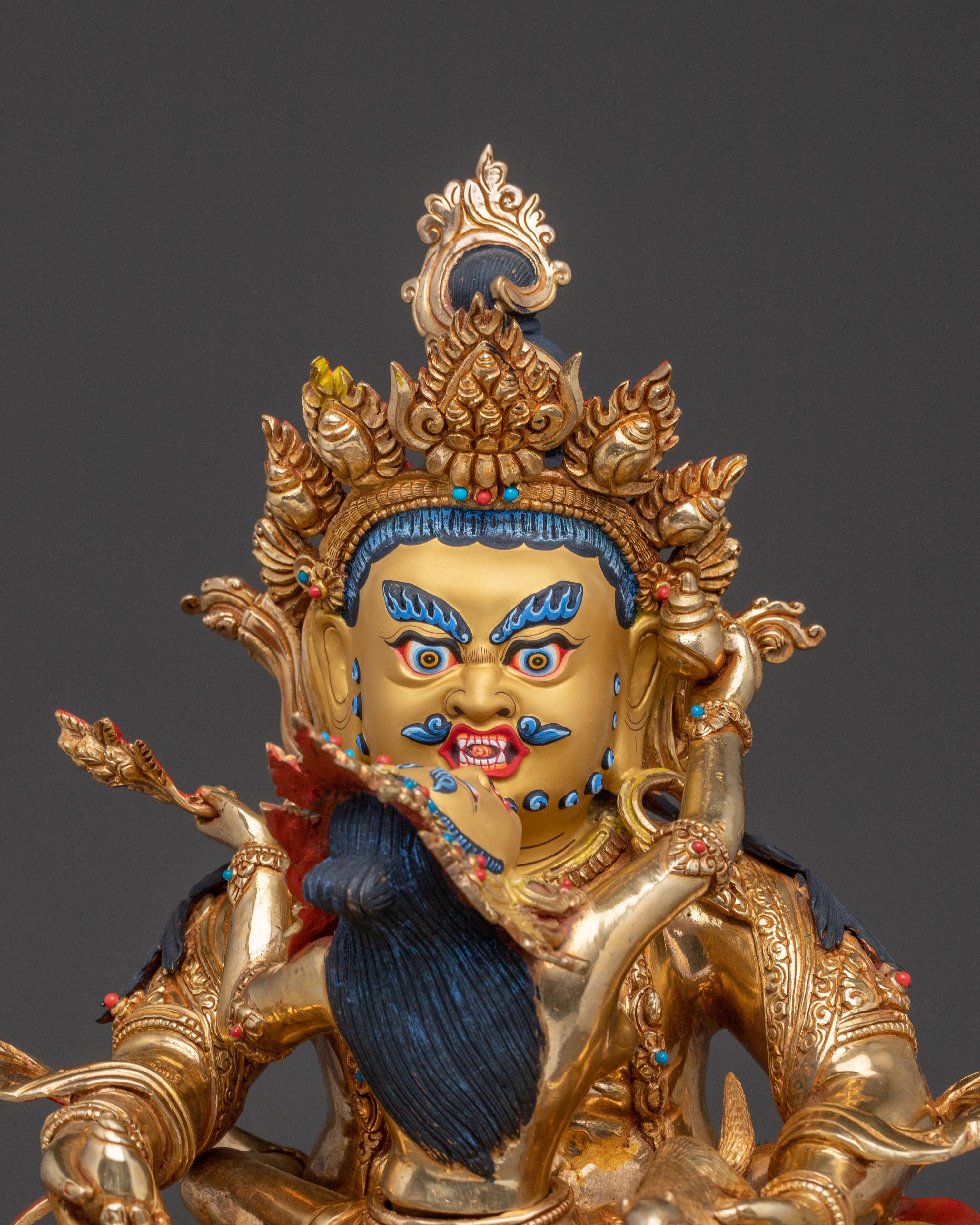 Green Dzambhala Spiritual Statue| Buddhist Wealth Deity