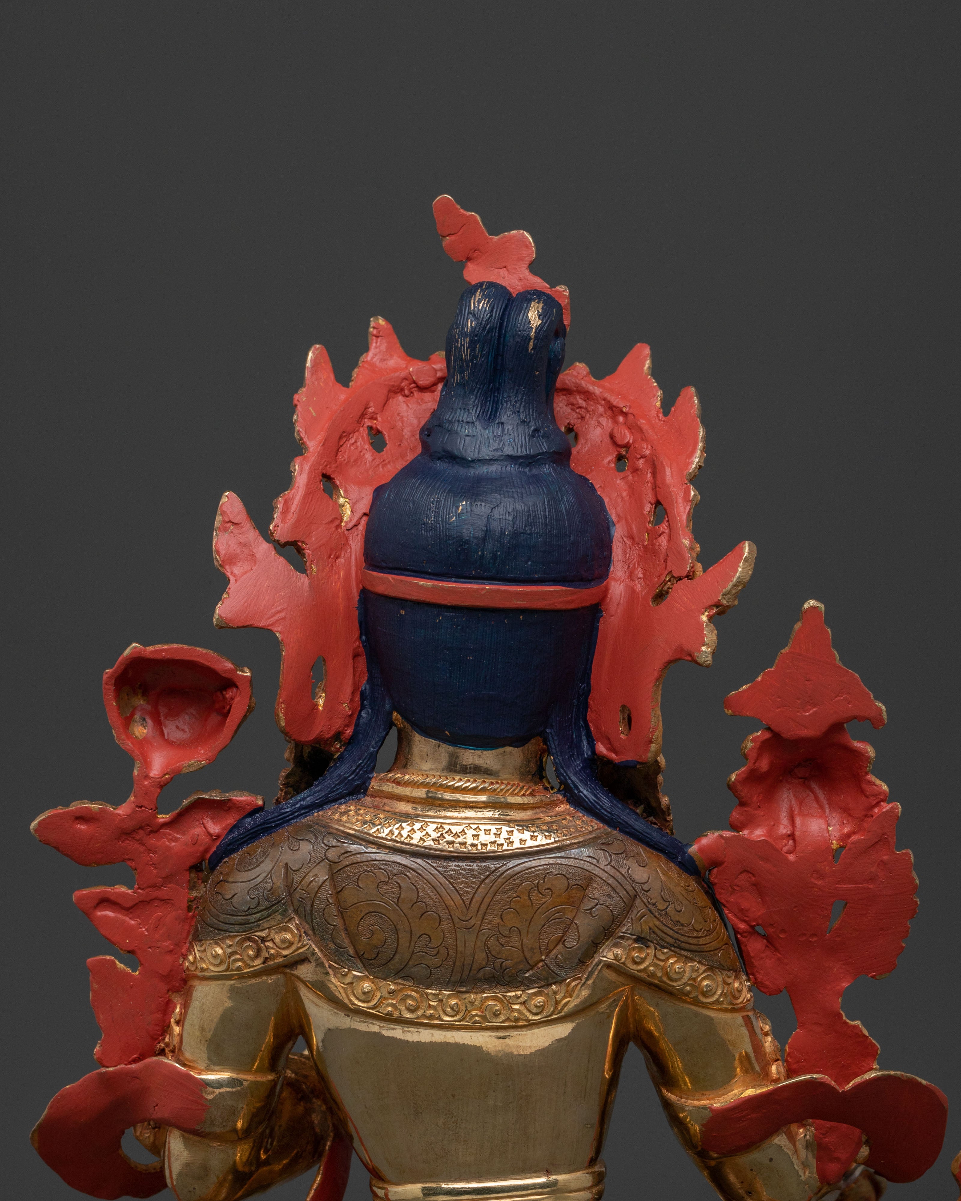 Green Tara Statue: 24K Gold Gilded Copper Sculpture