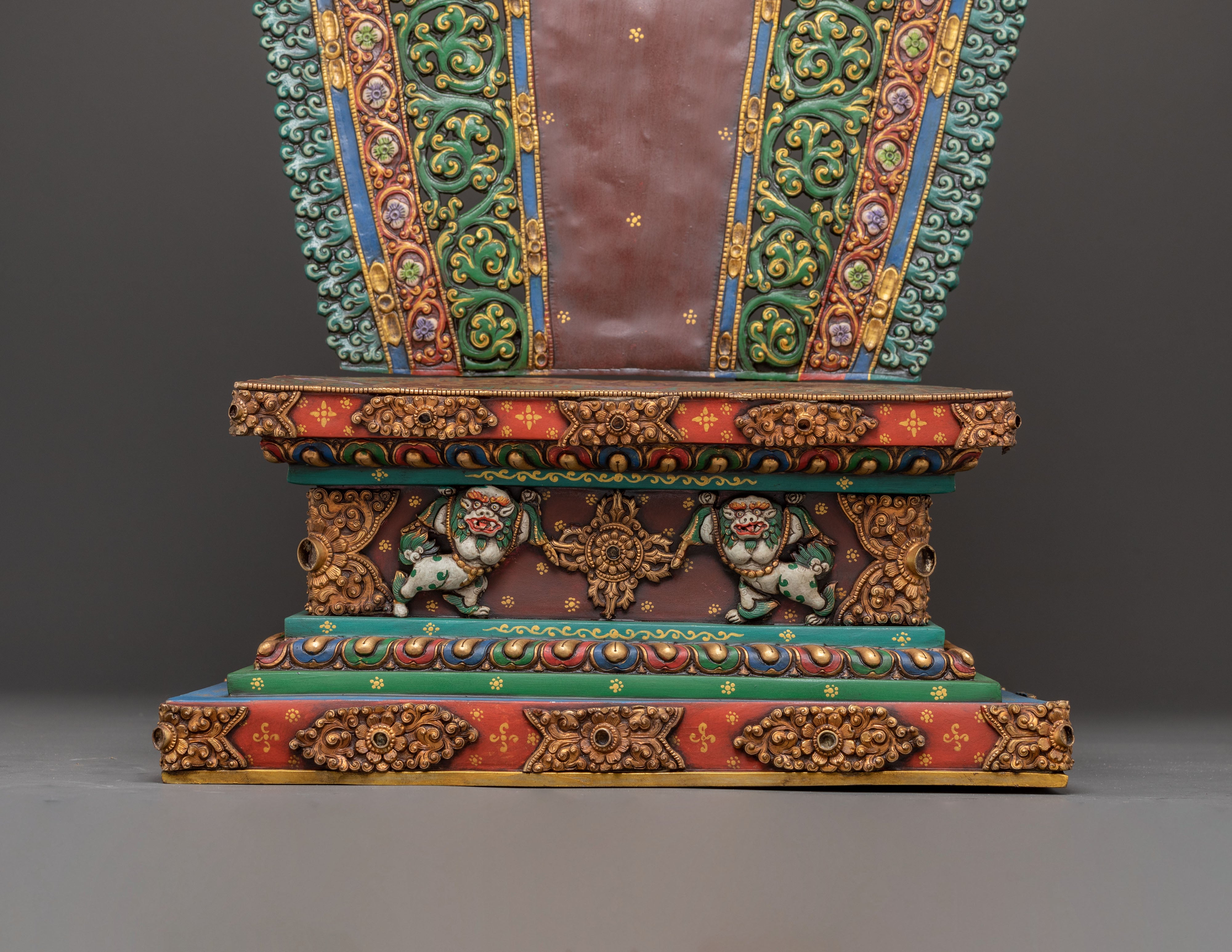 Buddhist Golden Handcrafted Throne | Spiritual Altar Decor