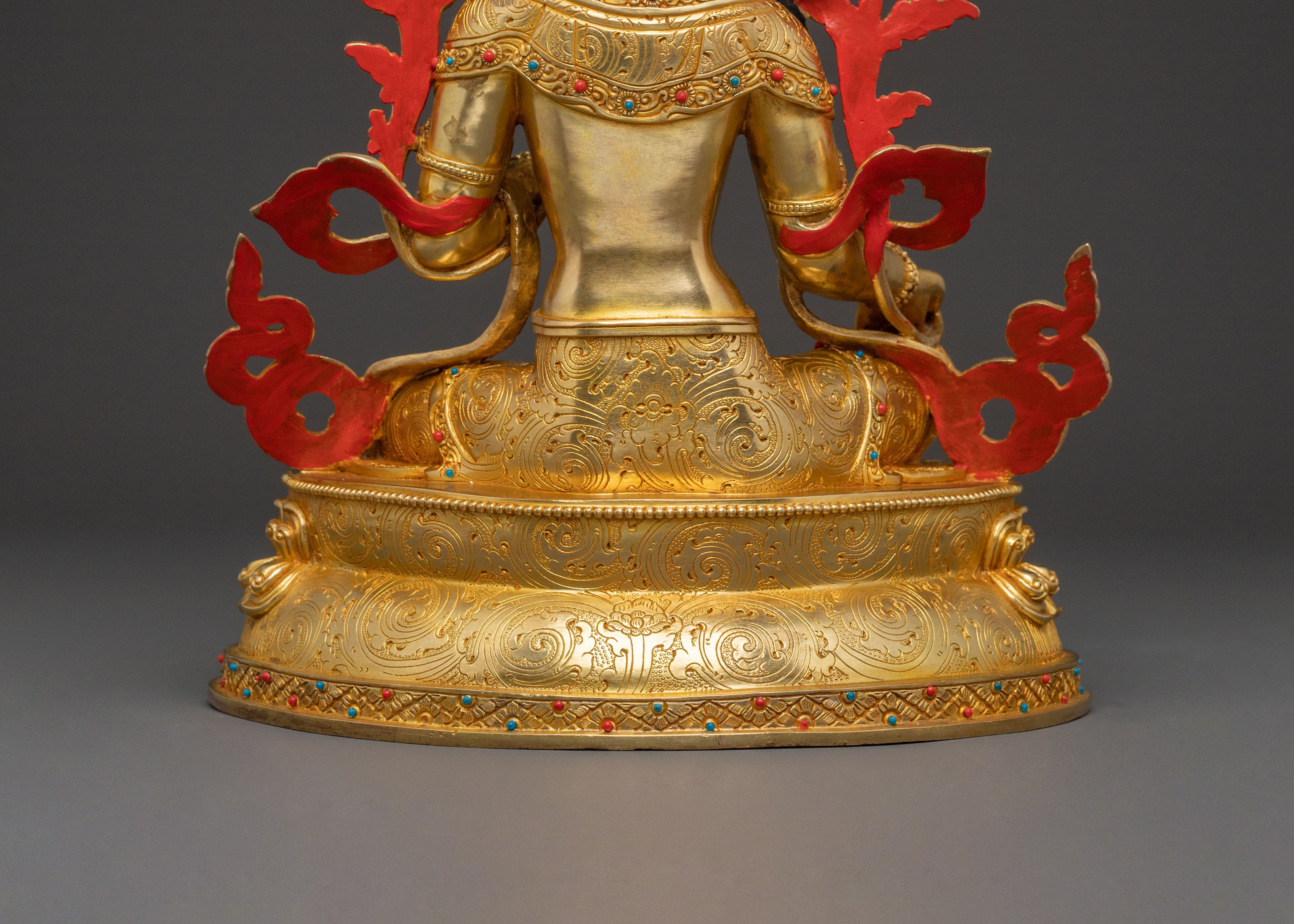 Green Tara Sacred Blessing Statue - Handcrafted 24K Gilded